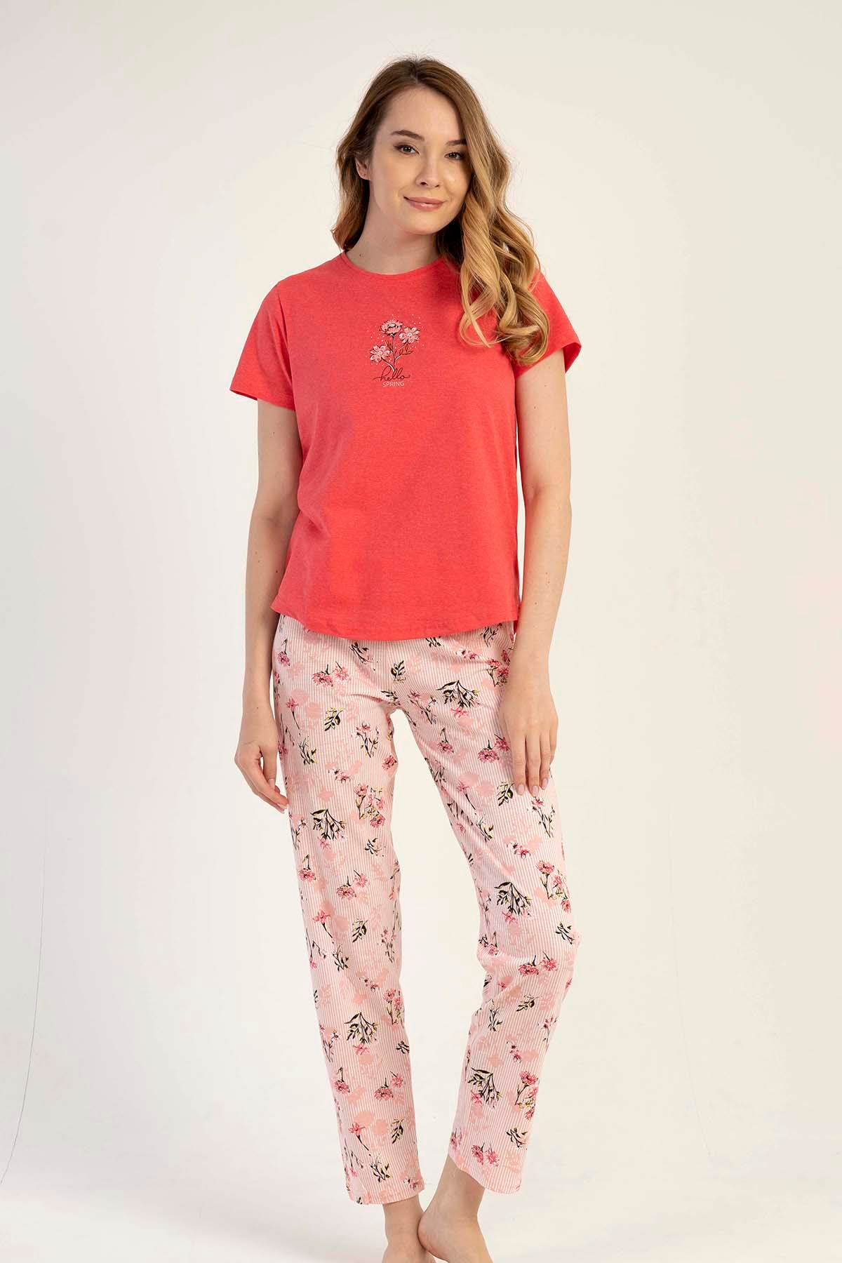 C&City Kısa Kol Pijama Takım Kırmızı-441025