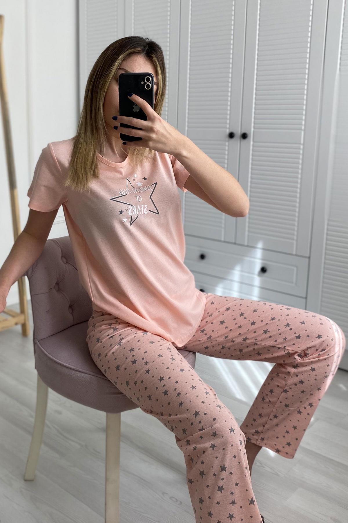 C&City 2023 Kısa Kol Pijama Takım Pembe-441028