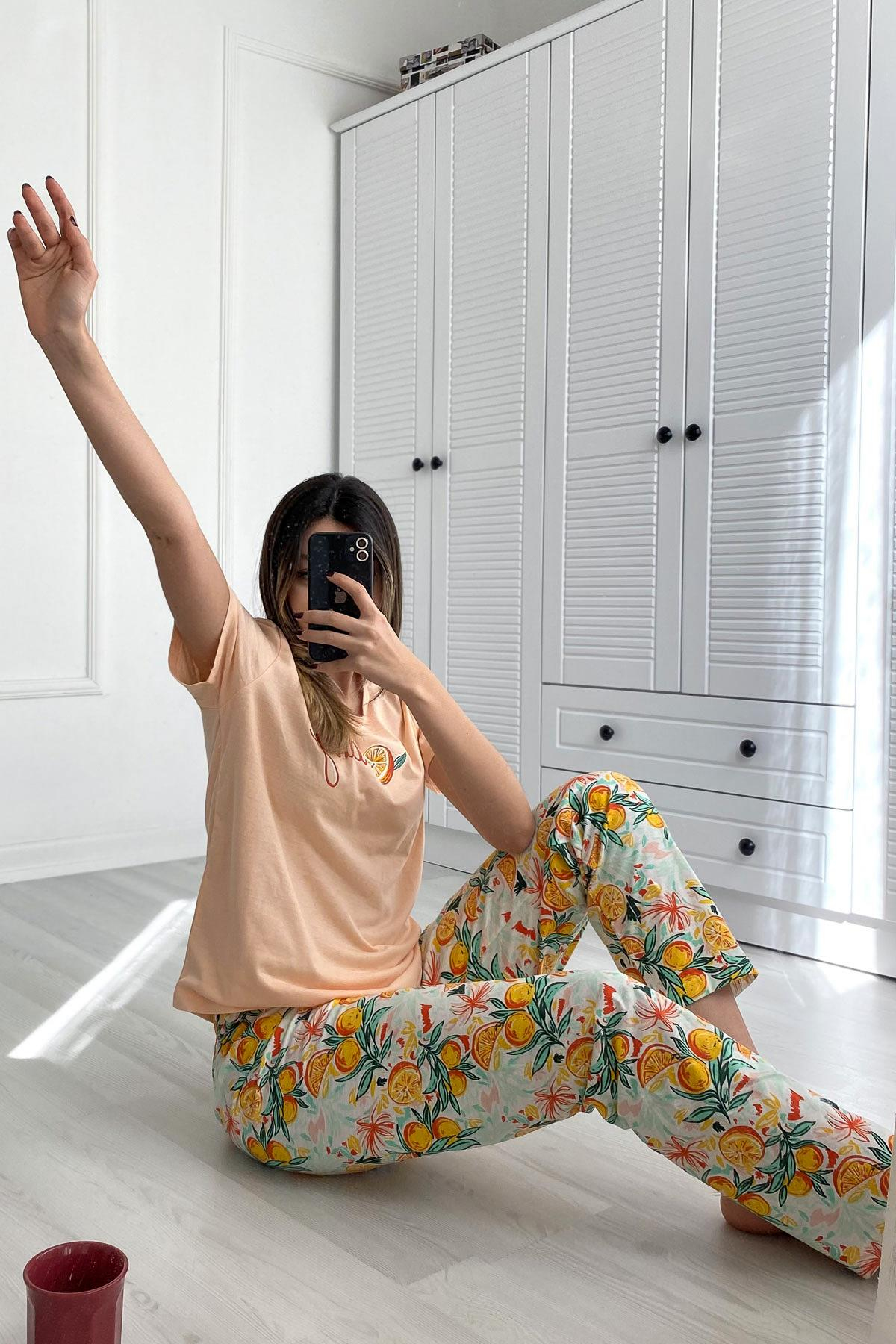 C&City 2023 Kısa Kol Pijama Takım Pembe-441010