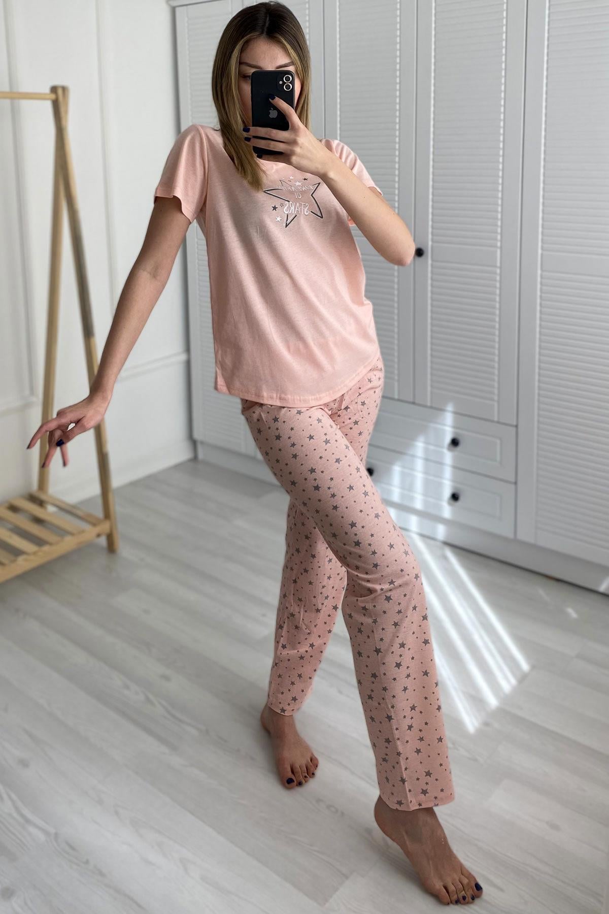 C&City 2023 Kısa Kol Pijama Takım Pembe-441028