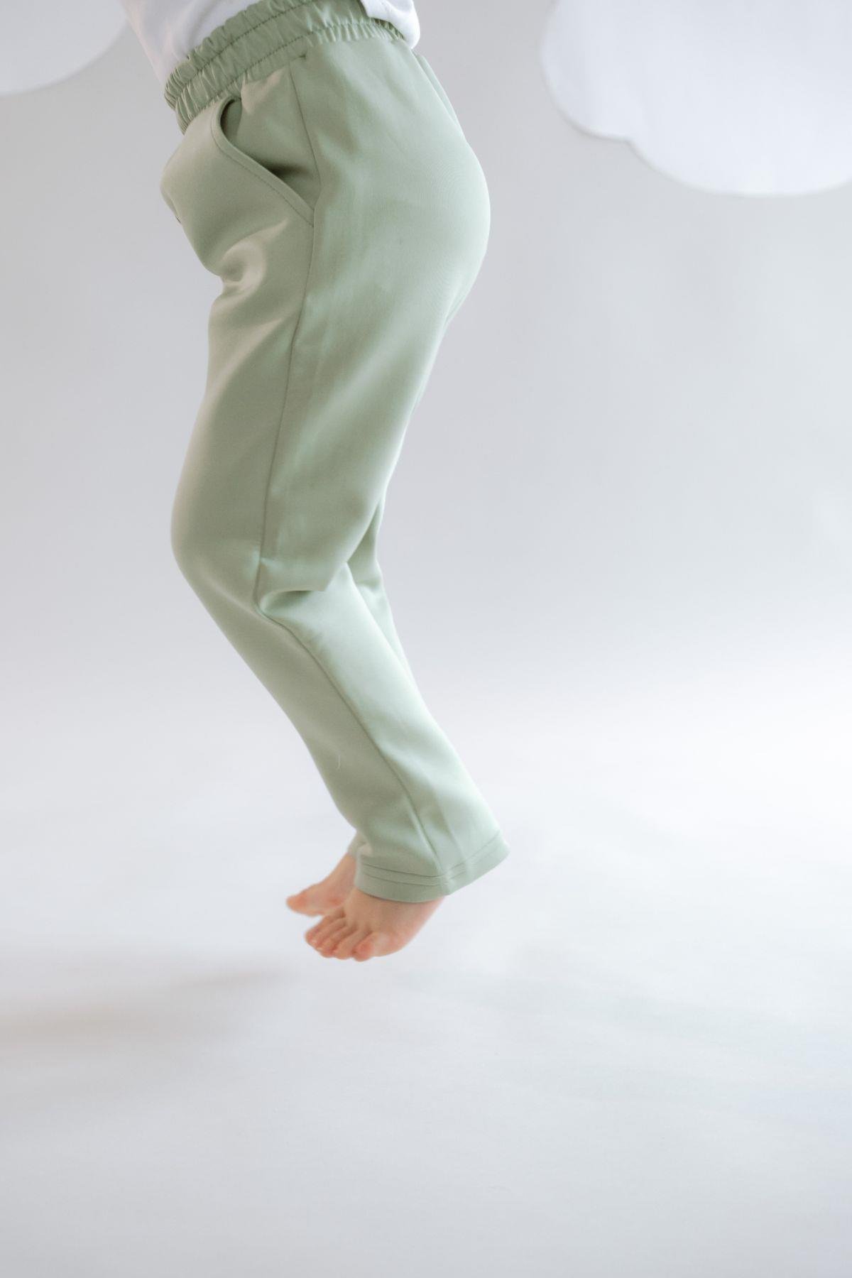 C&City Kız Çocuk Düz Paça Eşofman Altı 870 Fıstık Yeşil