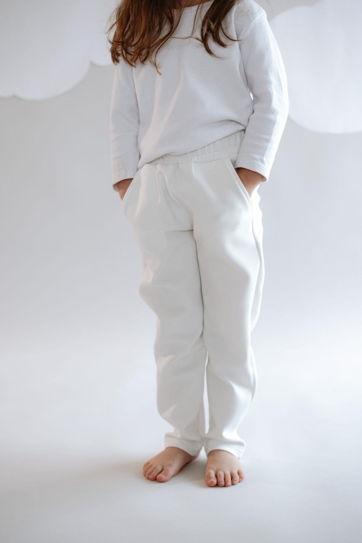 C&City Kız Çocuk Düz Paça Eşofman Altı 870 Ekru