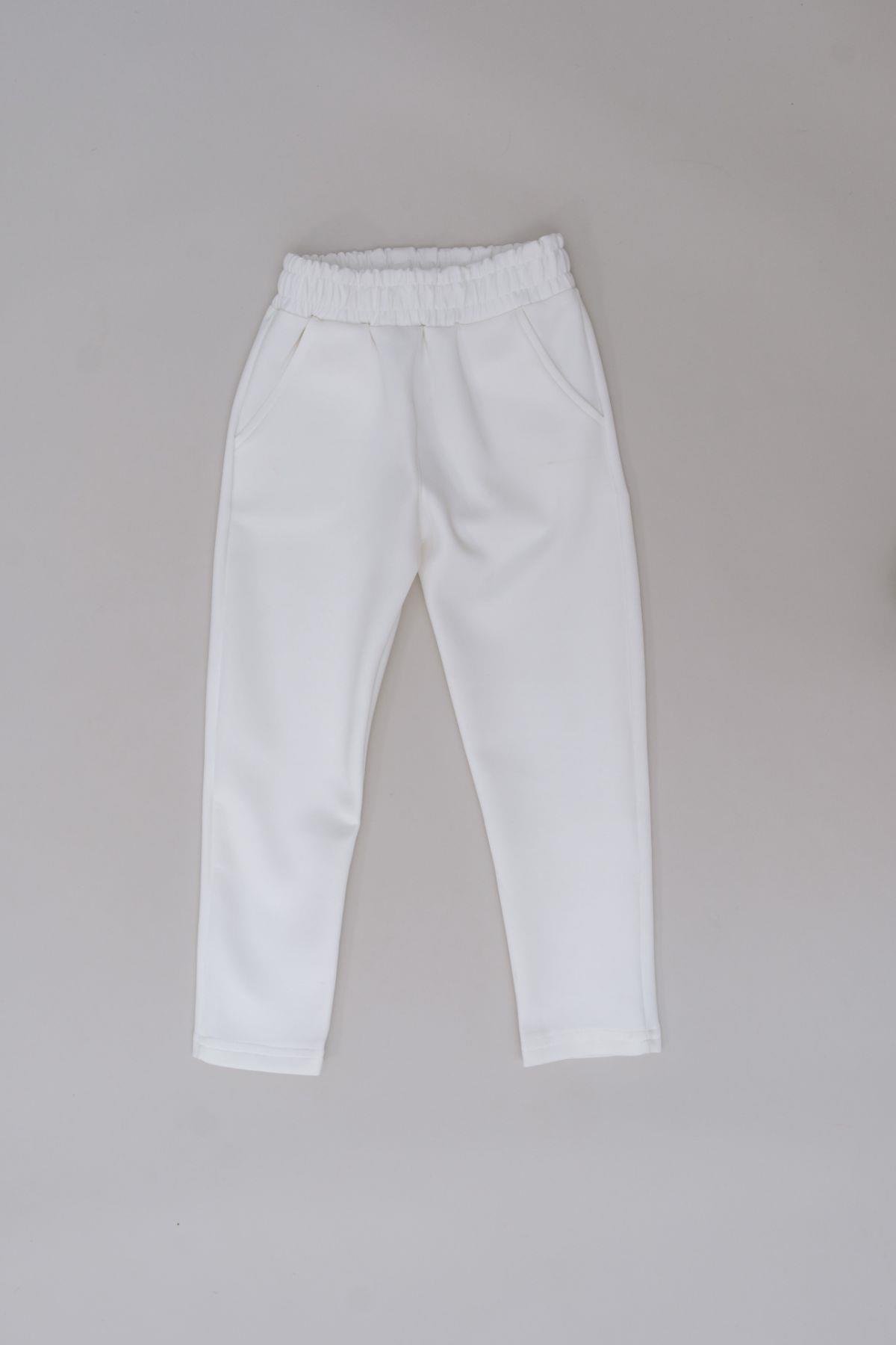 C&City Kız Çocuk Düz Paça Eşofman Altı 870 Ekru