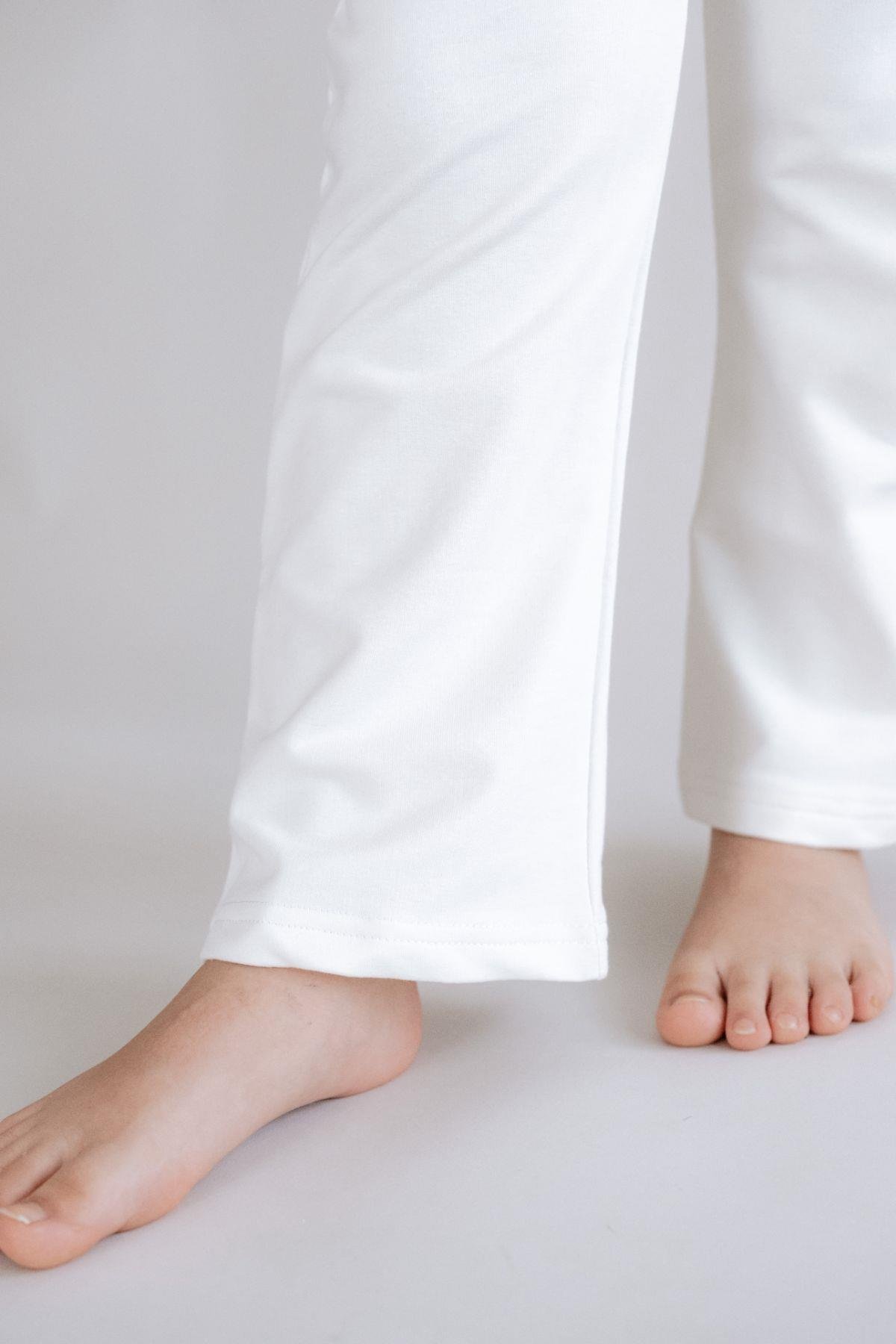 C&City Kız Çocuk İspanyol Paça Eşofman Altı 761 Ekru