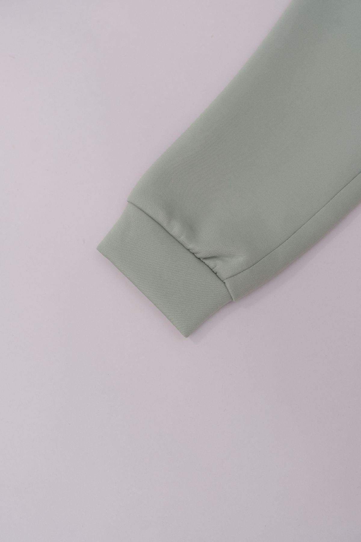 C&City Kız Çocuk Manşetli Paça Eşofman Altı 871 Fıstık Yeşil