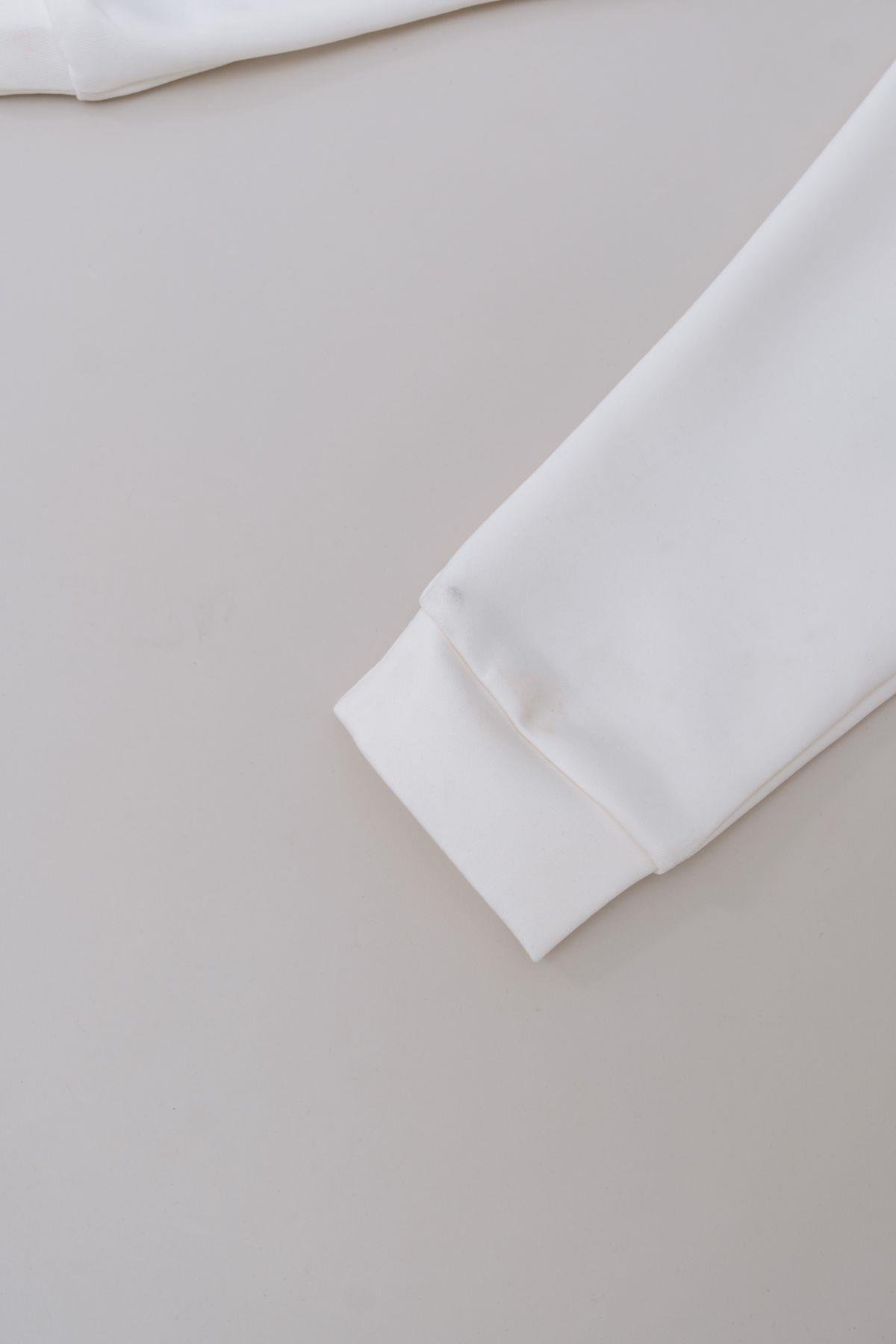 C&City Kız Çocuk Manşetli Paça Eşofman Altı 871 Ekru