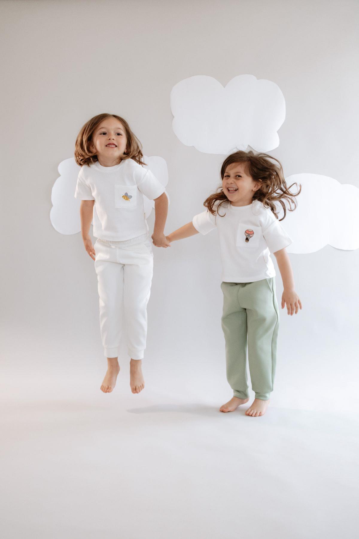 C&City Kız Çocuk Manşetli Paça Eşofman Altı 871 Fıstık Yeşil