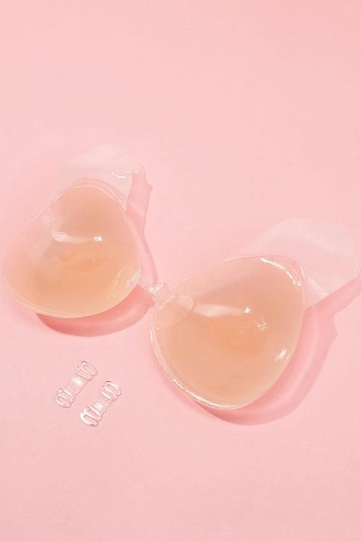 C&City Kopçalı Silikon Göğüs Ucu Kapatıcı ve Göğüs Dikleştirici 7232 Ten