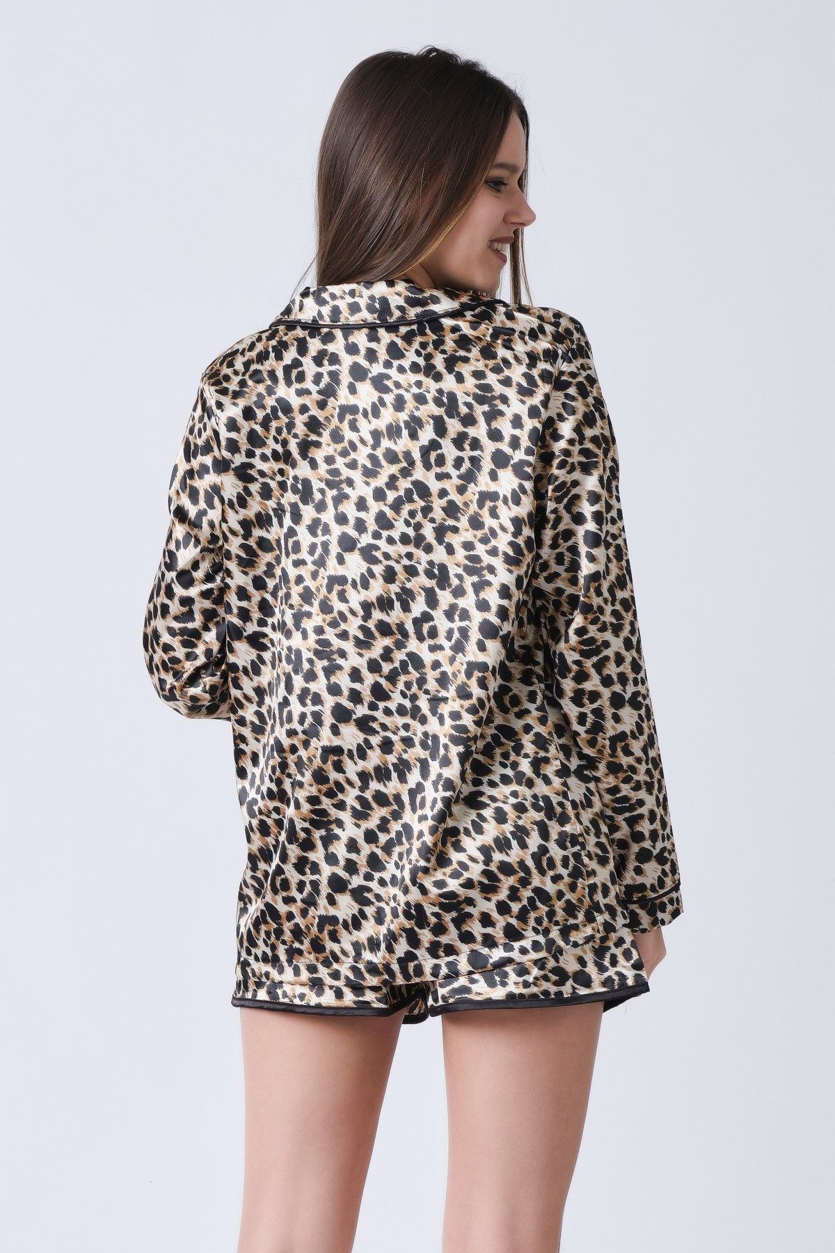 C&City Leopar Kadın Yakalı Gömlek Leopar