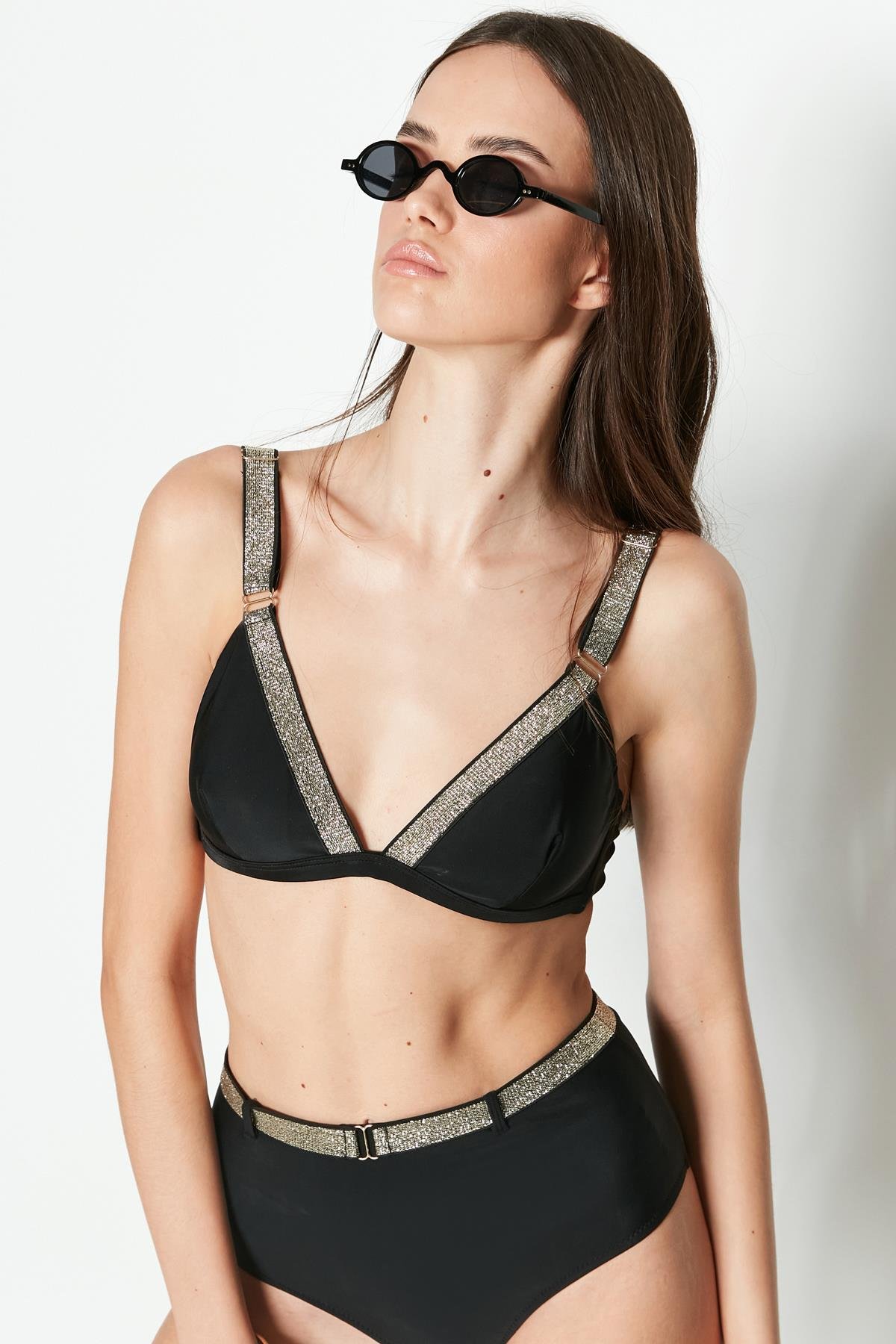 C&City Simli Üçgen Bikini Takım 3220 Siyah