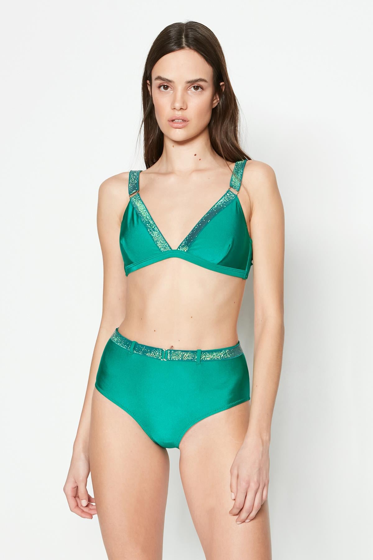 C&City Simli Üçgen Bikini Takım 3220 Yeşil