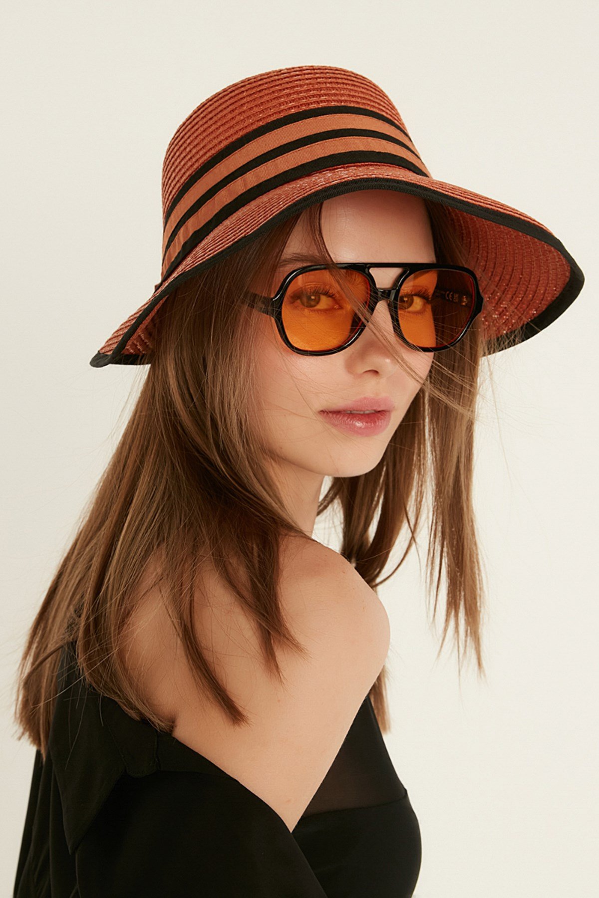 C&City Siperli Hasır Plaj Şapkası Y8730-63 Fındık