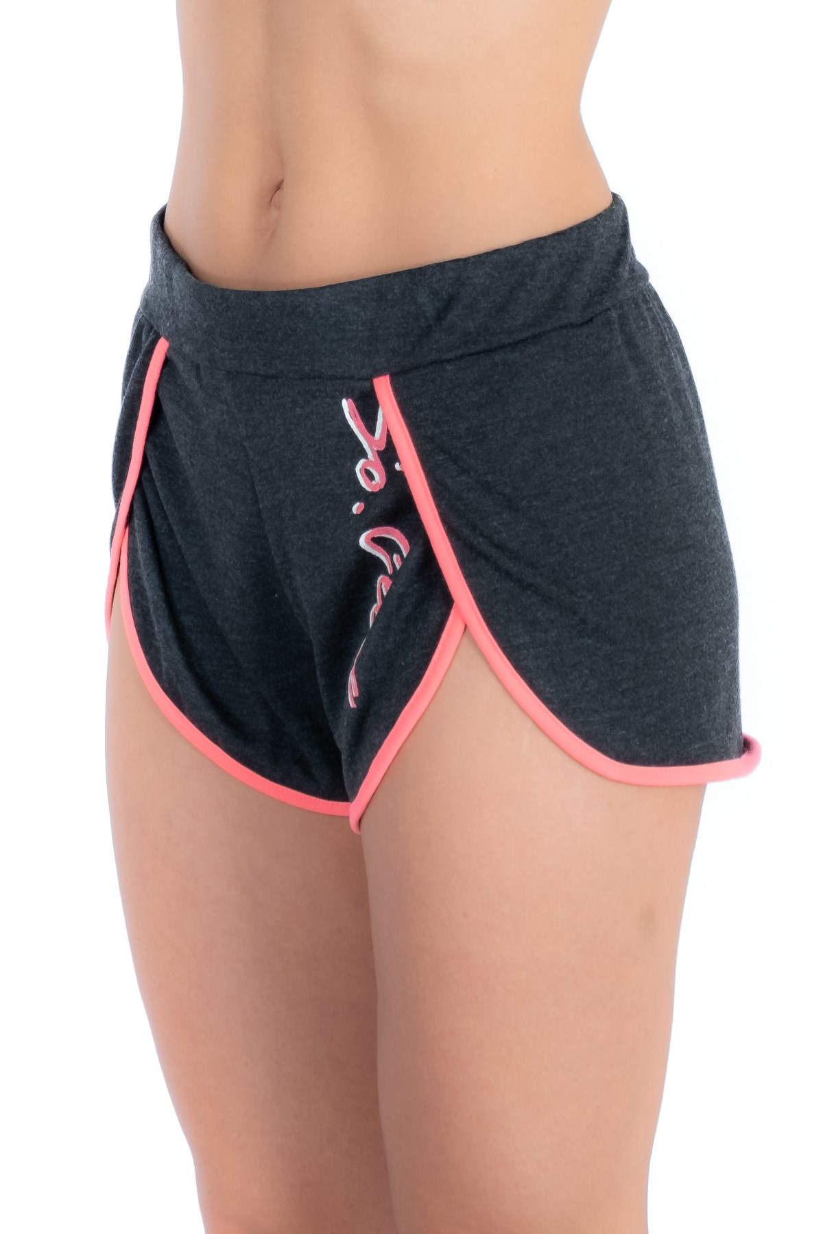 C&City So Close Kadın Penye Fantazi Short Antrasit Melanj