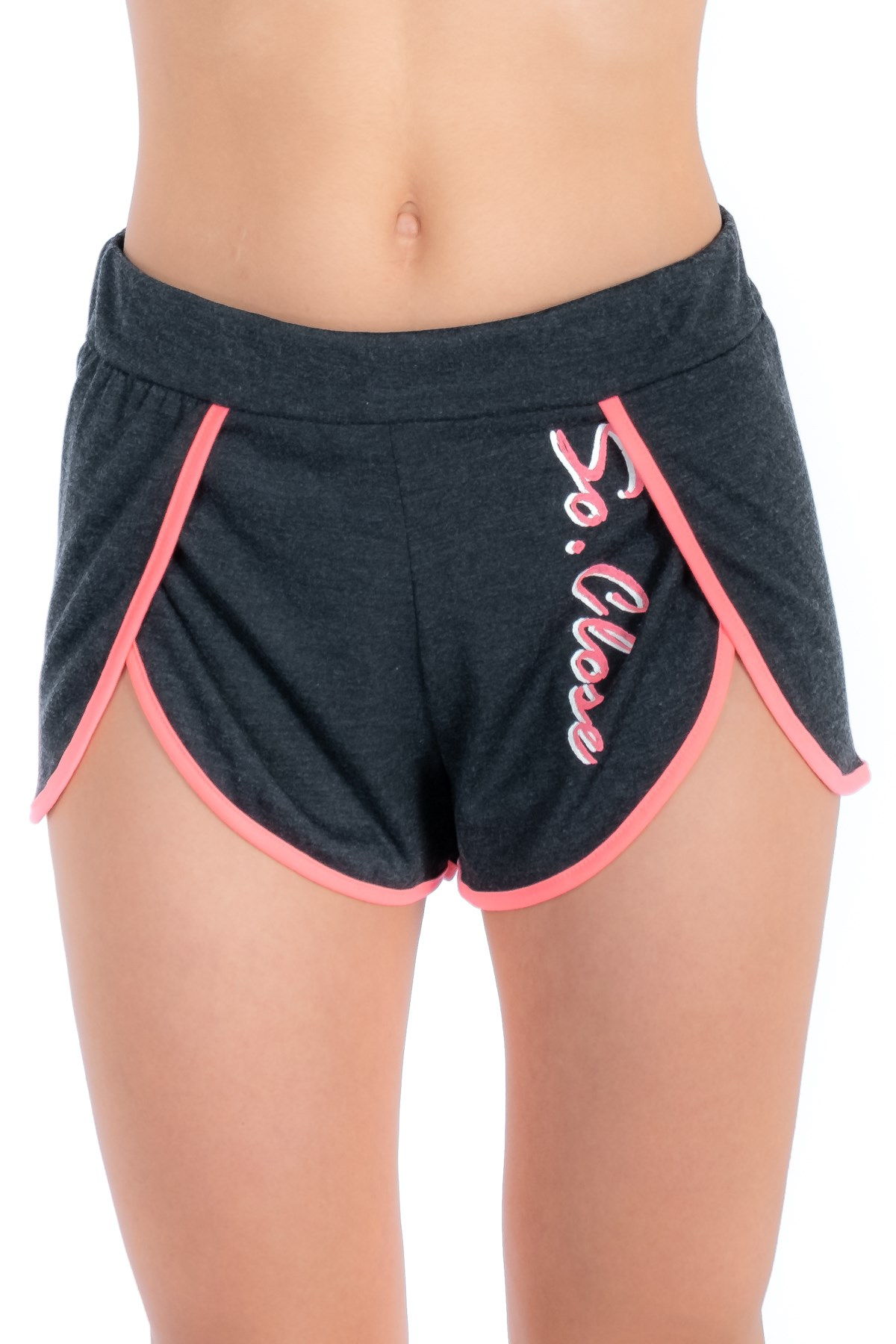 C&City So Close Kadın Penye Fantazi Short Antrasit Melanj