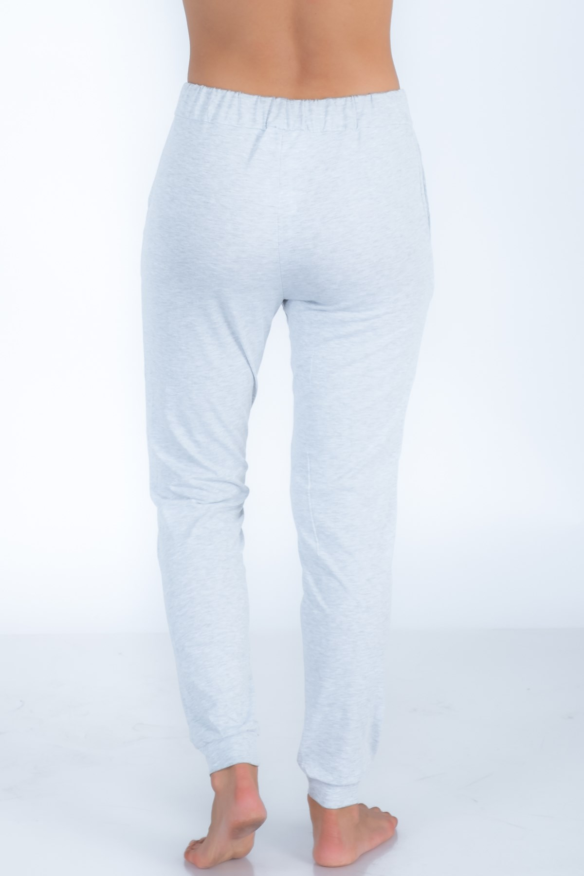 C&City So Close Kadın Penye Pijama Tek Alt Gri Melanj