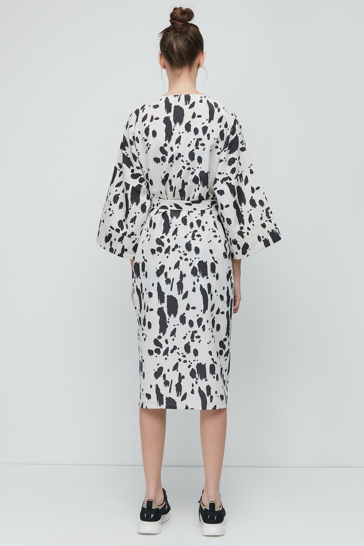 C&City Şortlu Kimono Takım 9069 Ekru/Dalmaçyalı