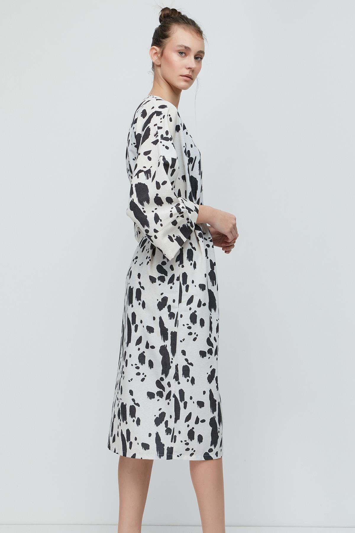 C&City Şortlu Kimono Takım 9069 Ekru/Dalmaçyalı