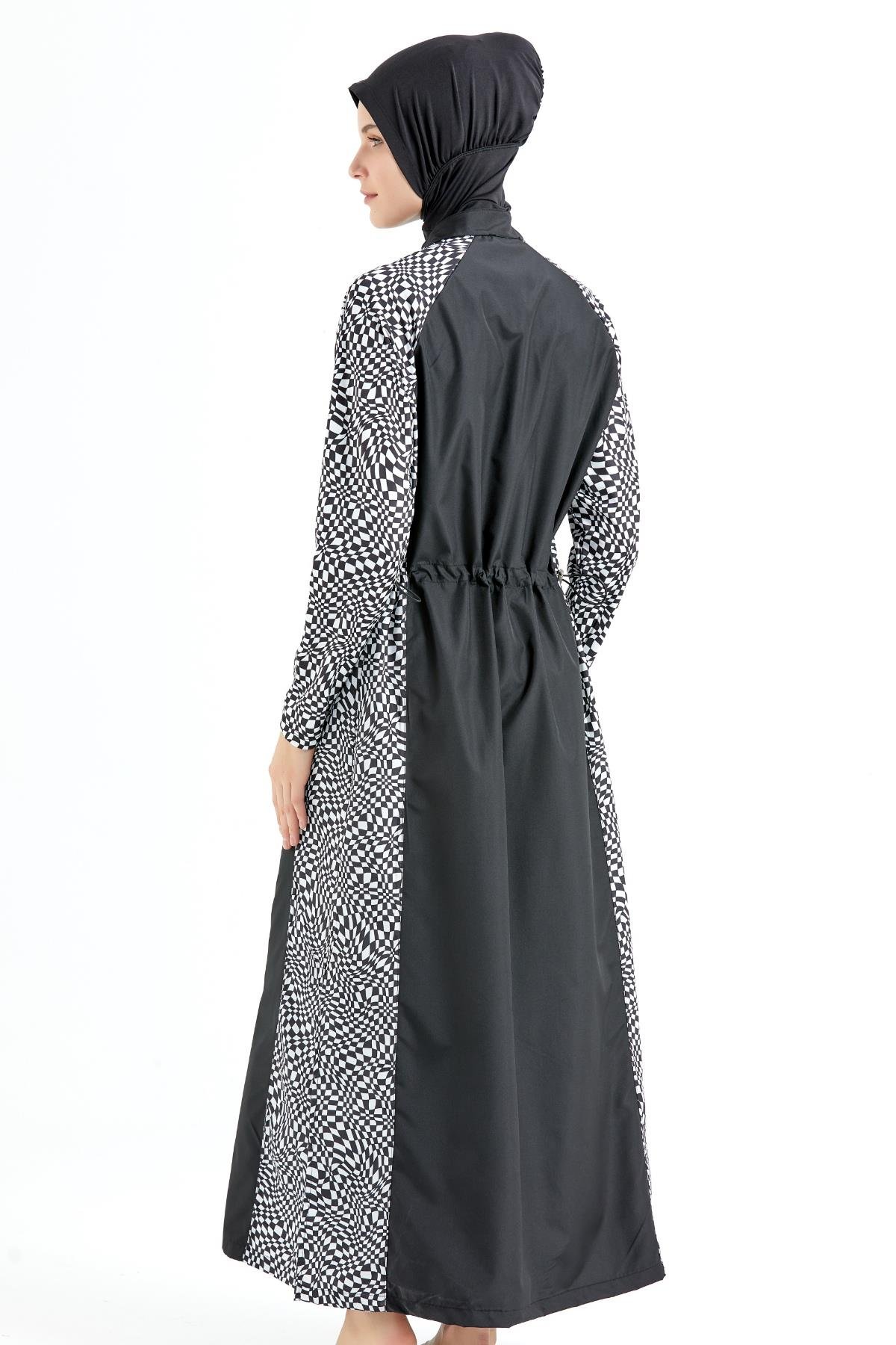 C&City Tam Kapalı 5'li Tesettür Mayo 4152 Siyah