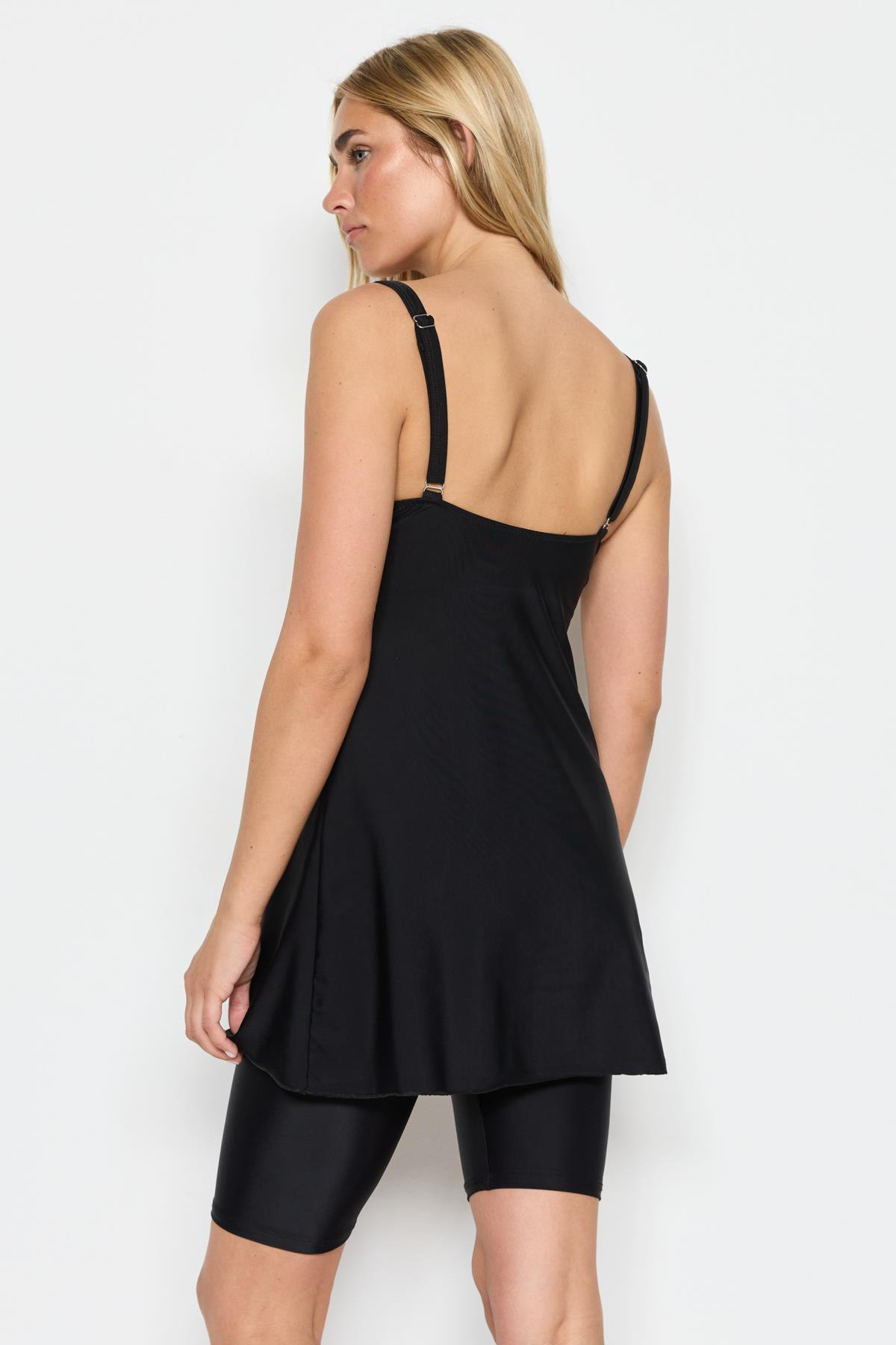 C&City Taytlı Elbise Mayo 7480 Siyah/Kırmızı