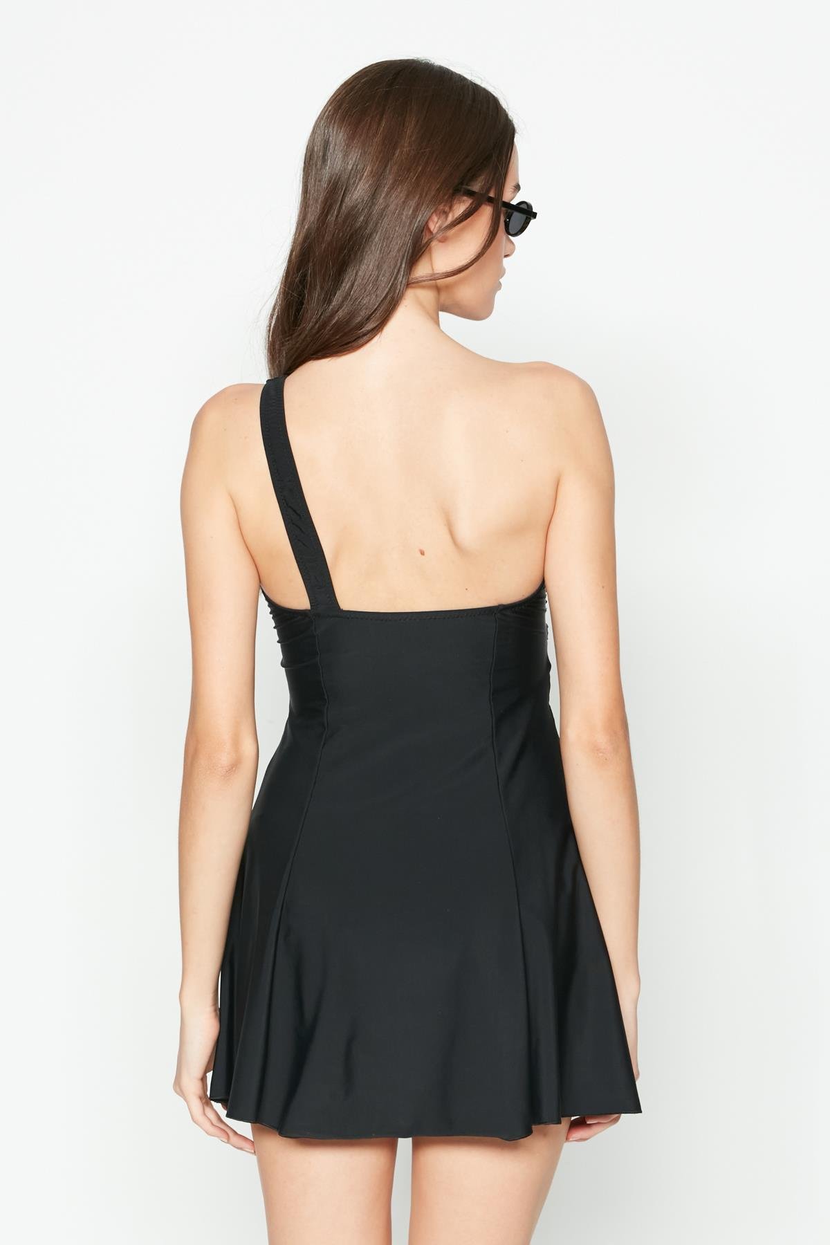 C&City Tek Omuz Elbise Mayo 7511 Siyah