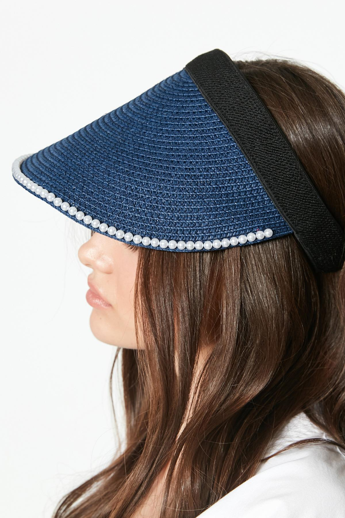 C&City Vizör Hasır Plaj Şapkası Y23730-42 Lacivert