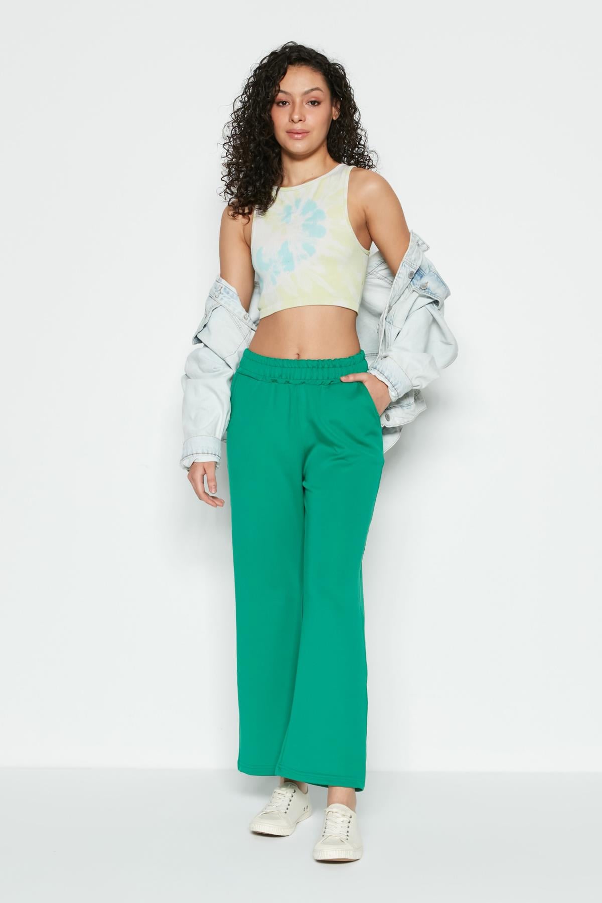 C&City Wide Leg İspanyol Paça Eşofman Altı 804 Yeşil