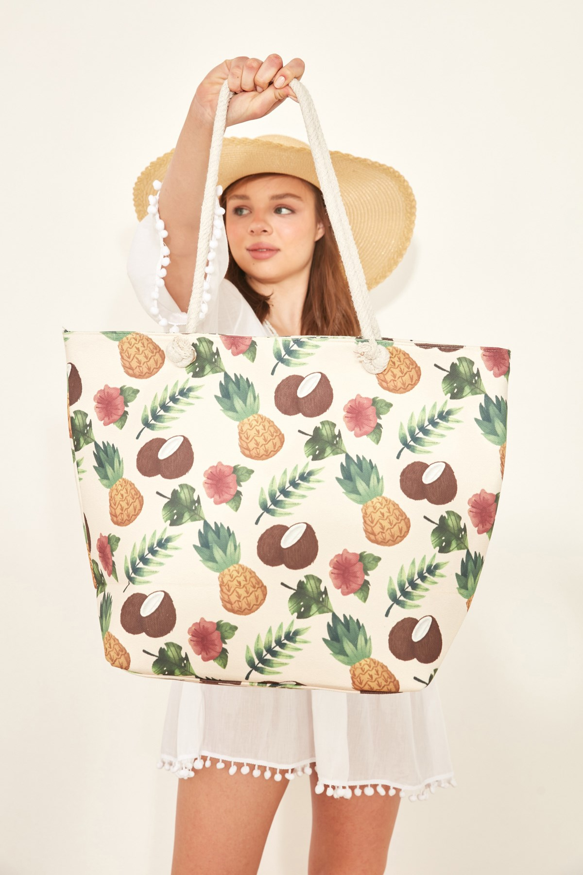 C&City Y1670-06 Kadın Plaj Çantası Çok Renkli