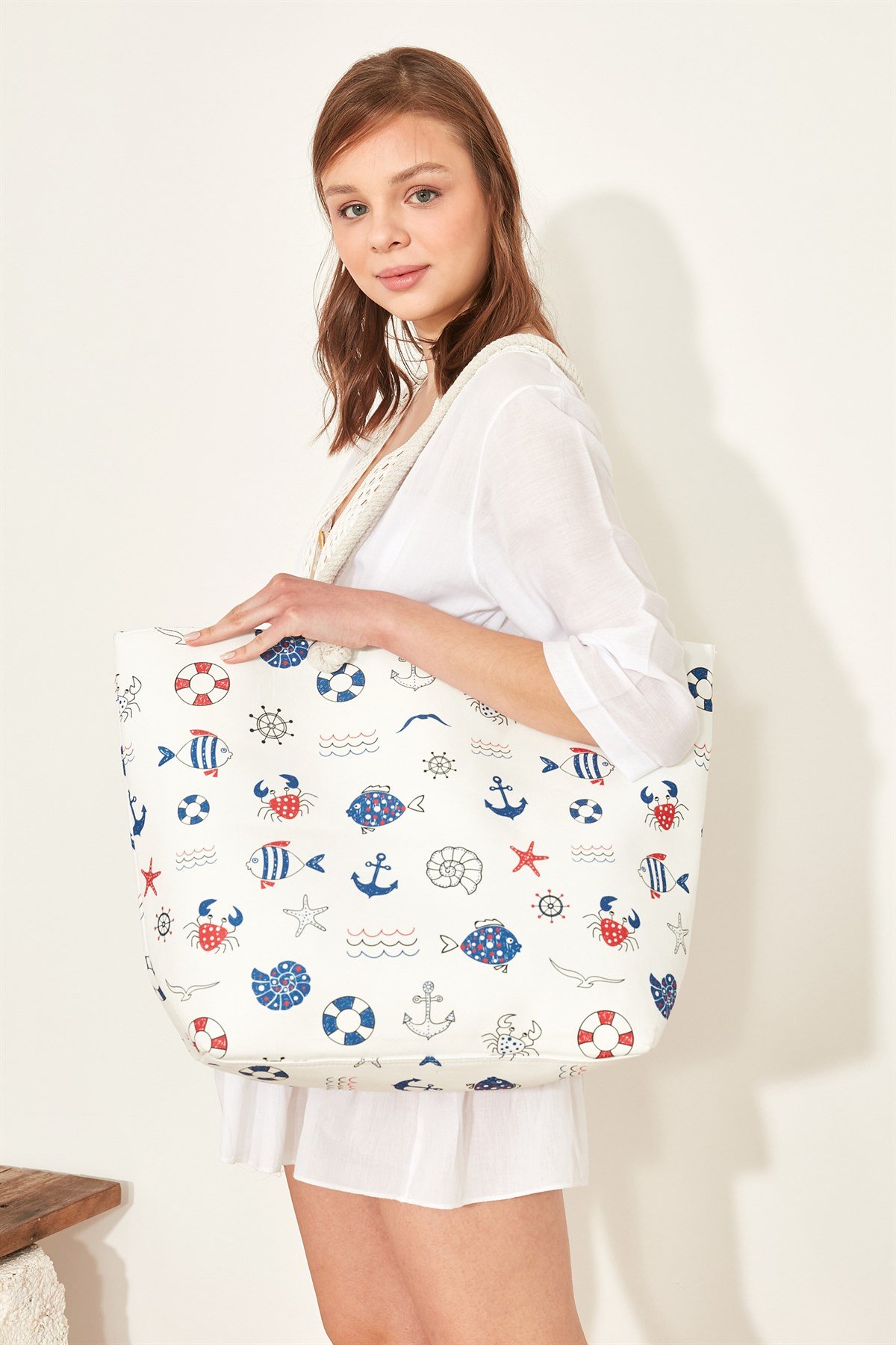 C&City Y1670-20 Kadın Plaj Çantası Çok Renkli