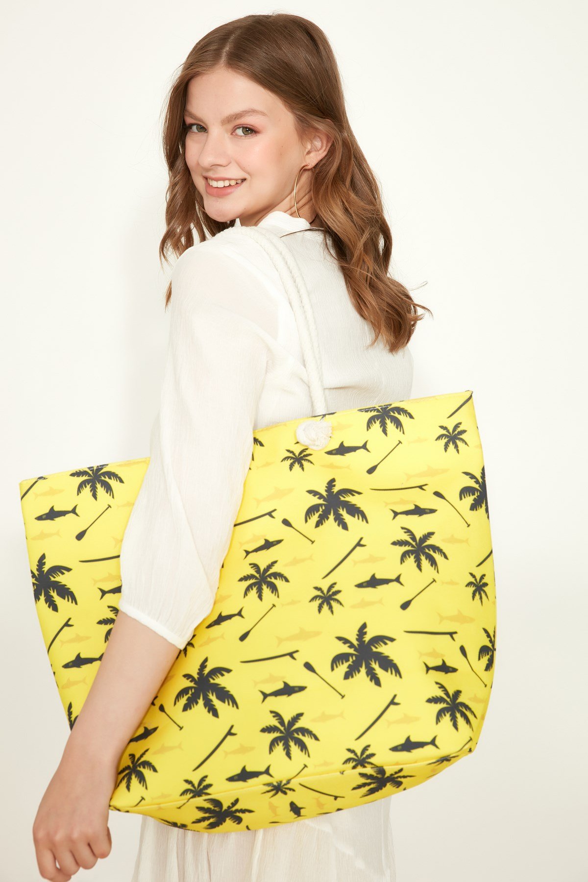 C&City Y2670-19 Kadın Plaj Çantası Çok Renkli