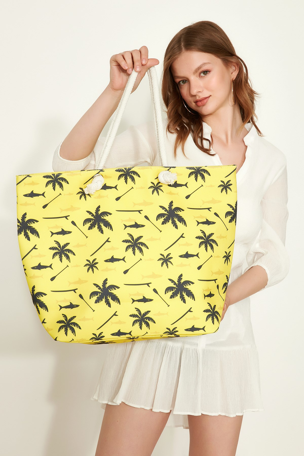 C&City Y2670-19 Kadın Plaj Çantası Çok Renkli