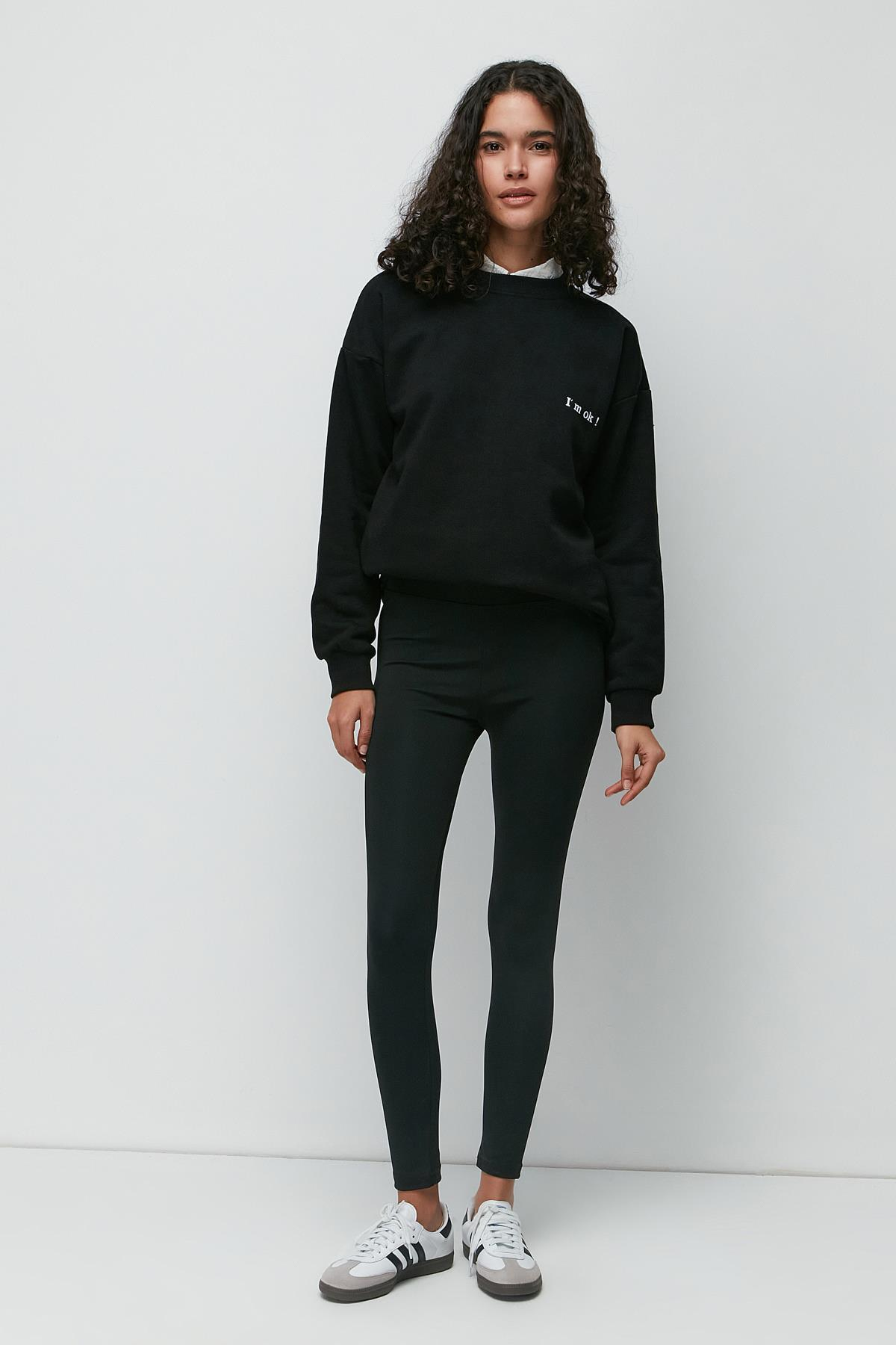 C&City Yüksek Bel Uzun Spor Tayt 9404 Siyah