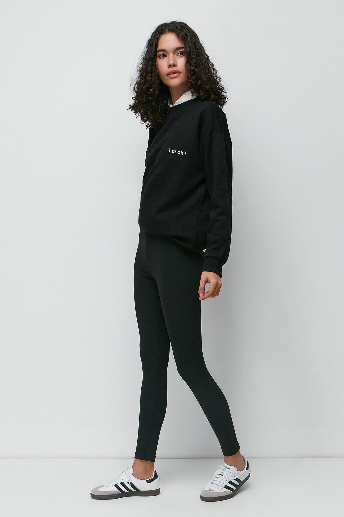 C&City Yüksek Bel Uzun Spor Tayt 9404 Siyah