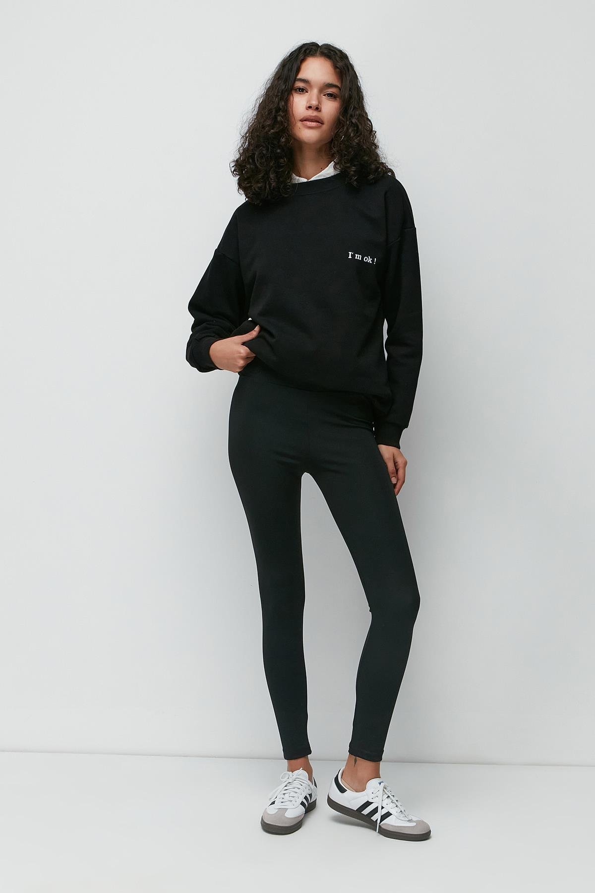 C&City Yüksek Bel Uzun Spor Tayt 9404 Siyah