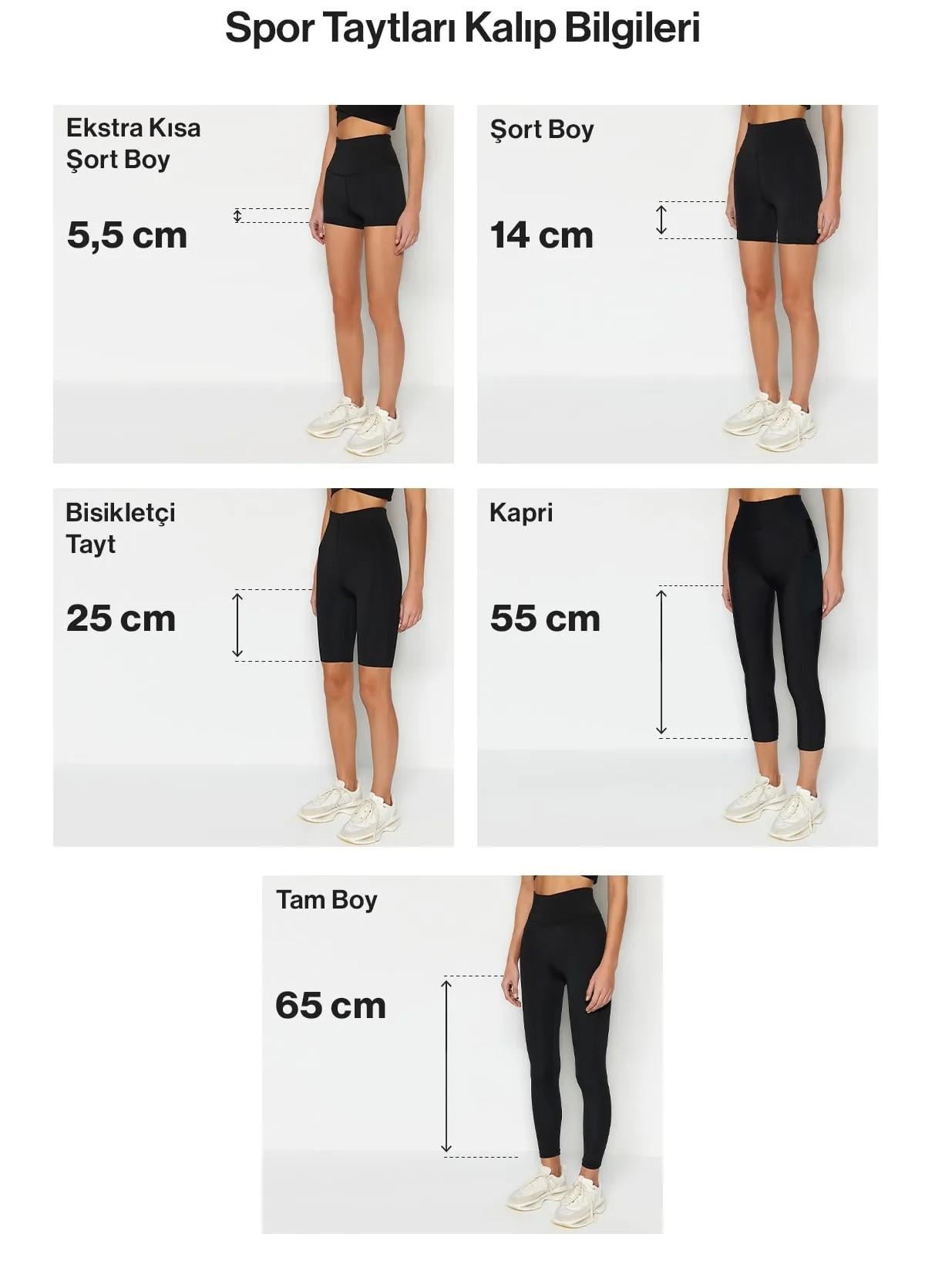 C&City Yüksek Lastik Bel Diz Üstü Spor Şort Tayt 9409 Füme