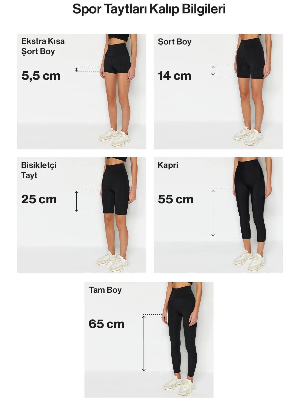 C&City Yüksek Lastik Bel Spor Şort Tayt 9408 Siyah