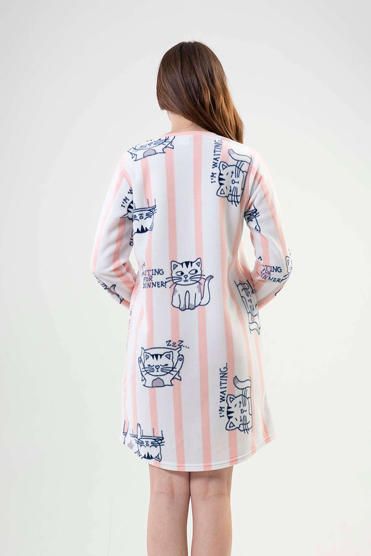 C&City Yumuşak Dokulu Kedi Desenli Polar Tunik 2031820221 Toz Pembe Toz Pembe