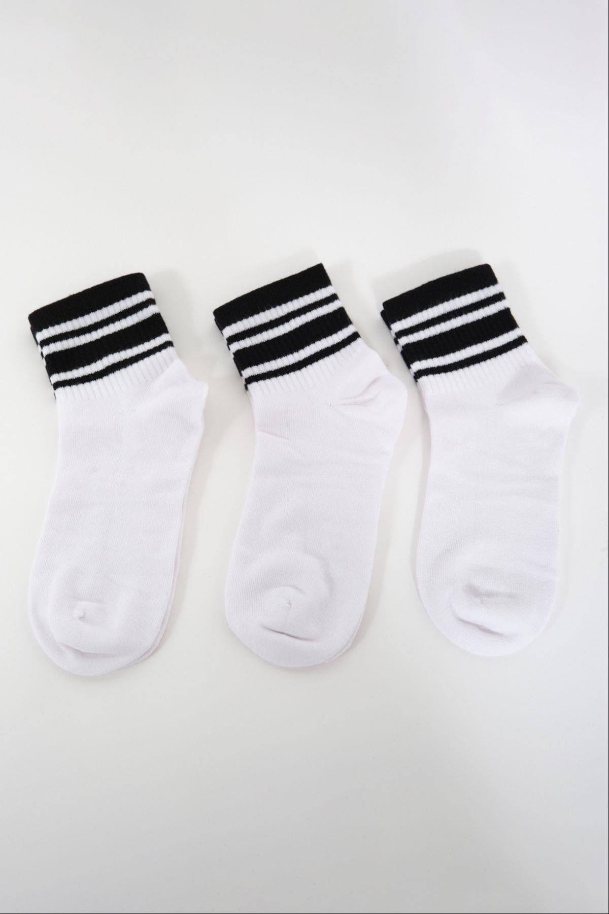 Striped Short 3-Pair Sock Set