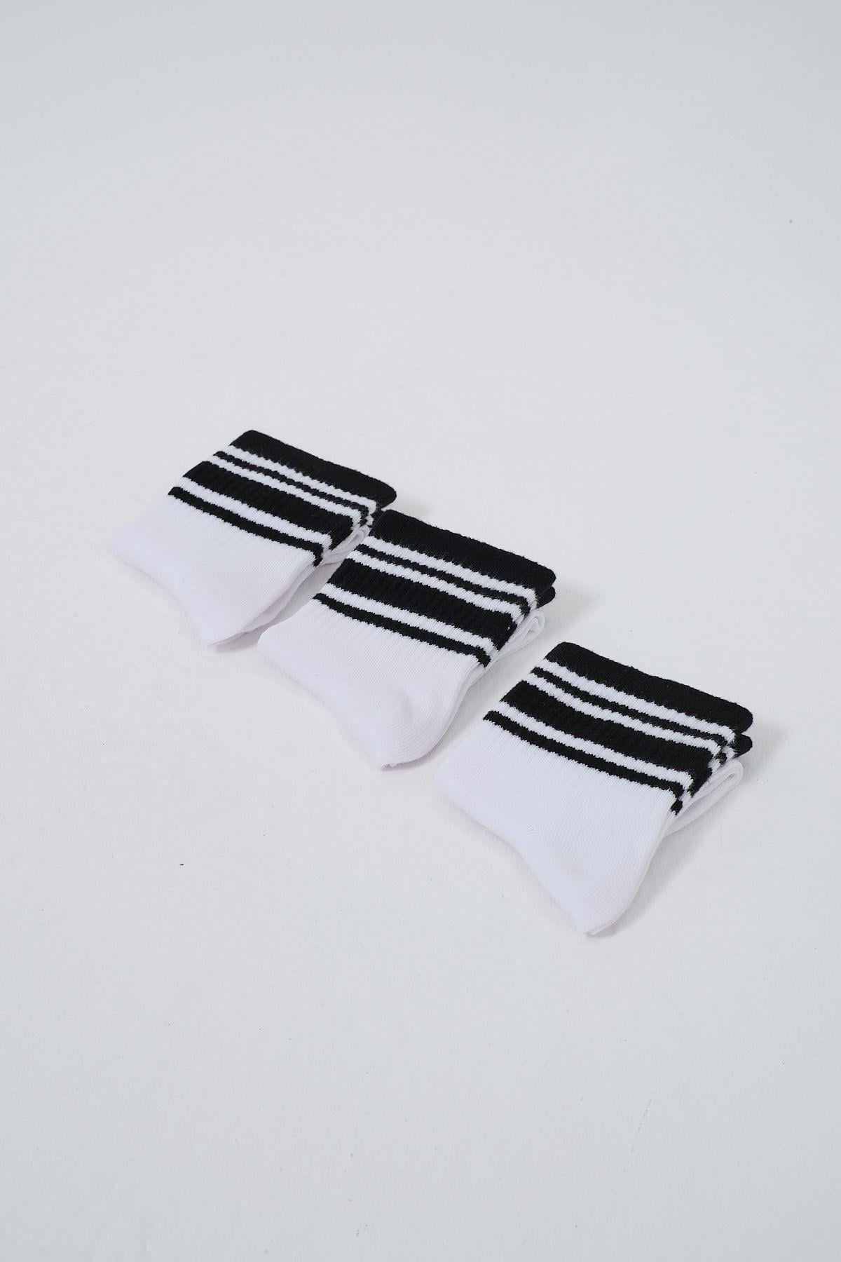 Striped Short 3-Pair Sock Set