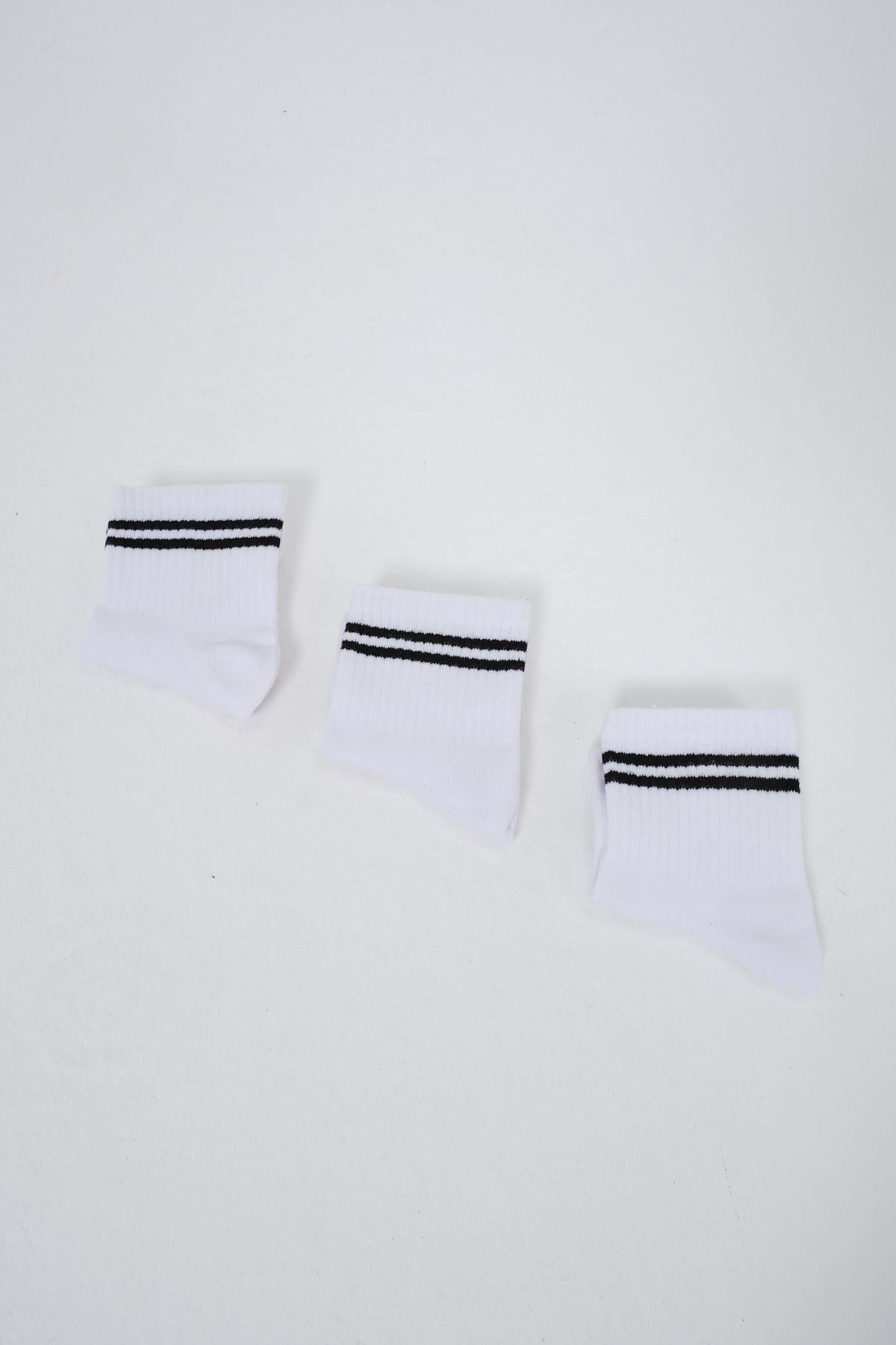 Striped Short 3-Pair Sock Set