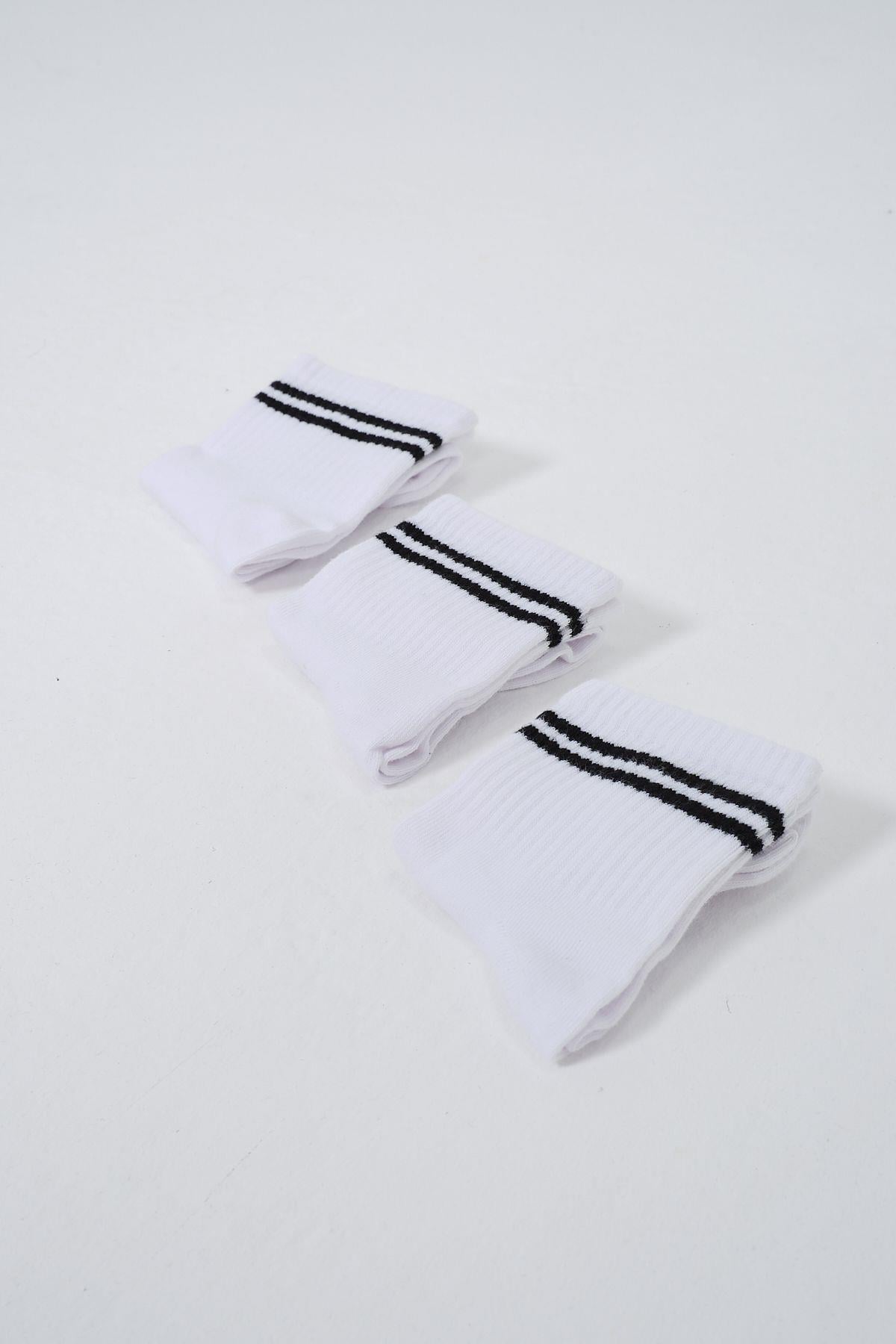 Striped Short 3-Pair Sock Set