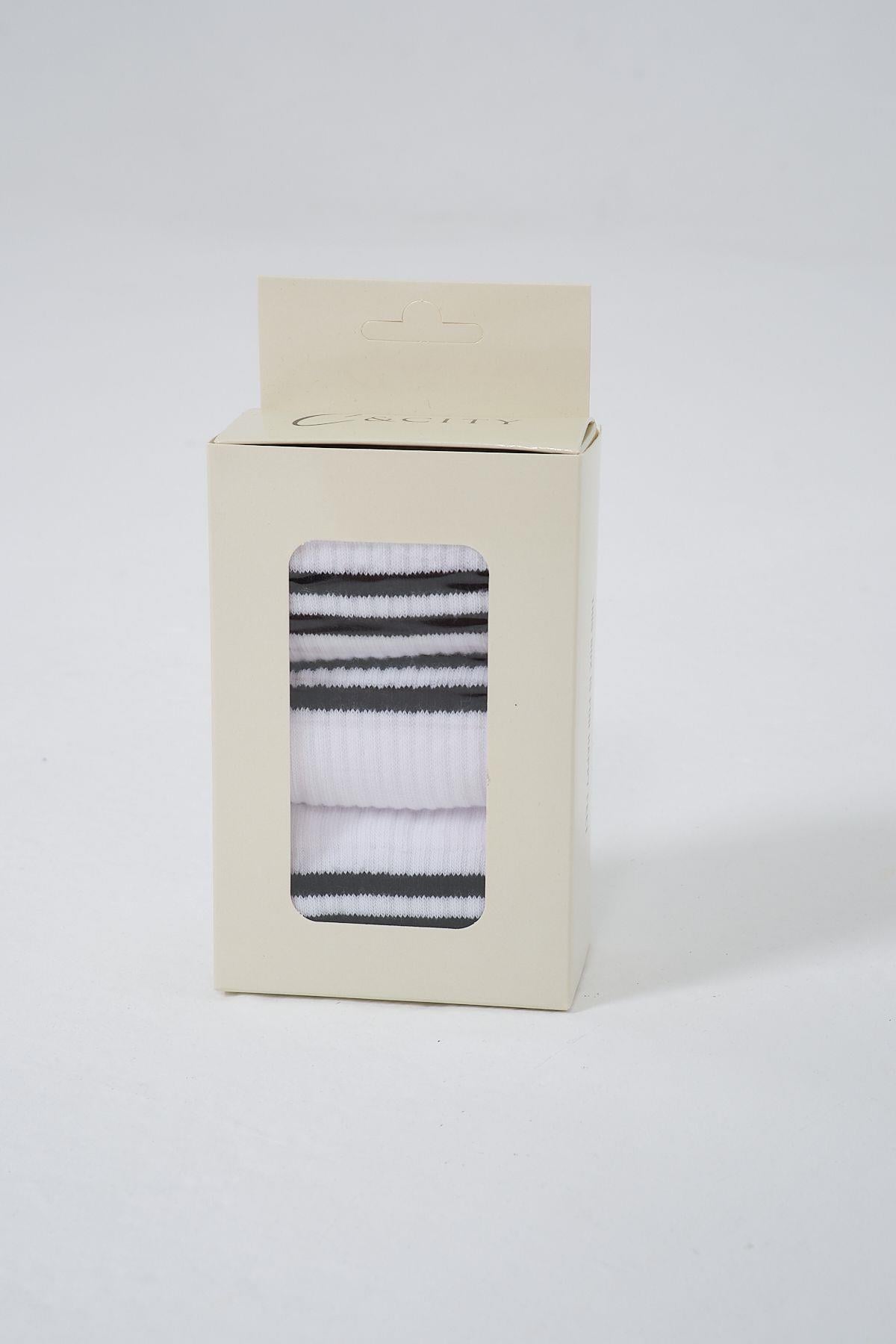 Striped Short 3-Pair Sock Set