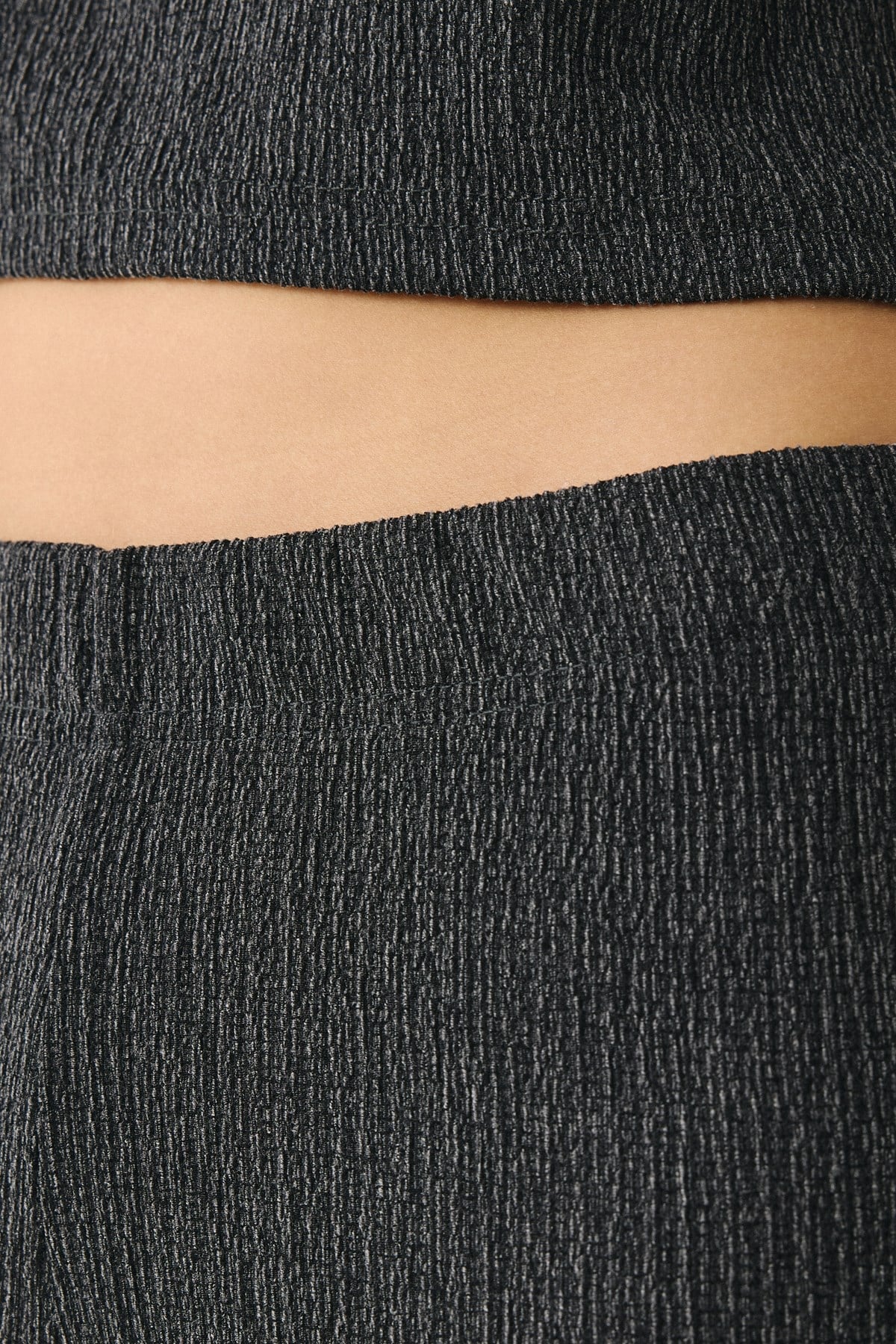 Comfort Dokulu Natural Pijama Takım 9160 Siyah