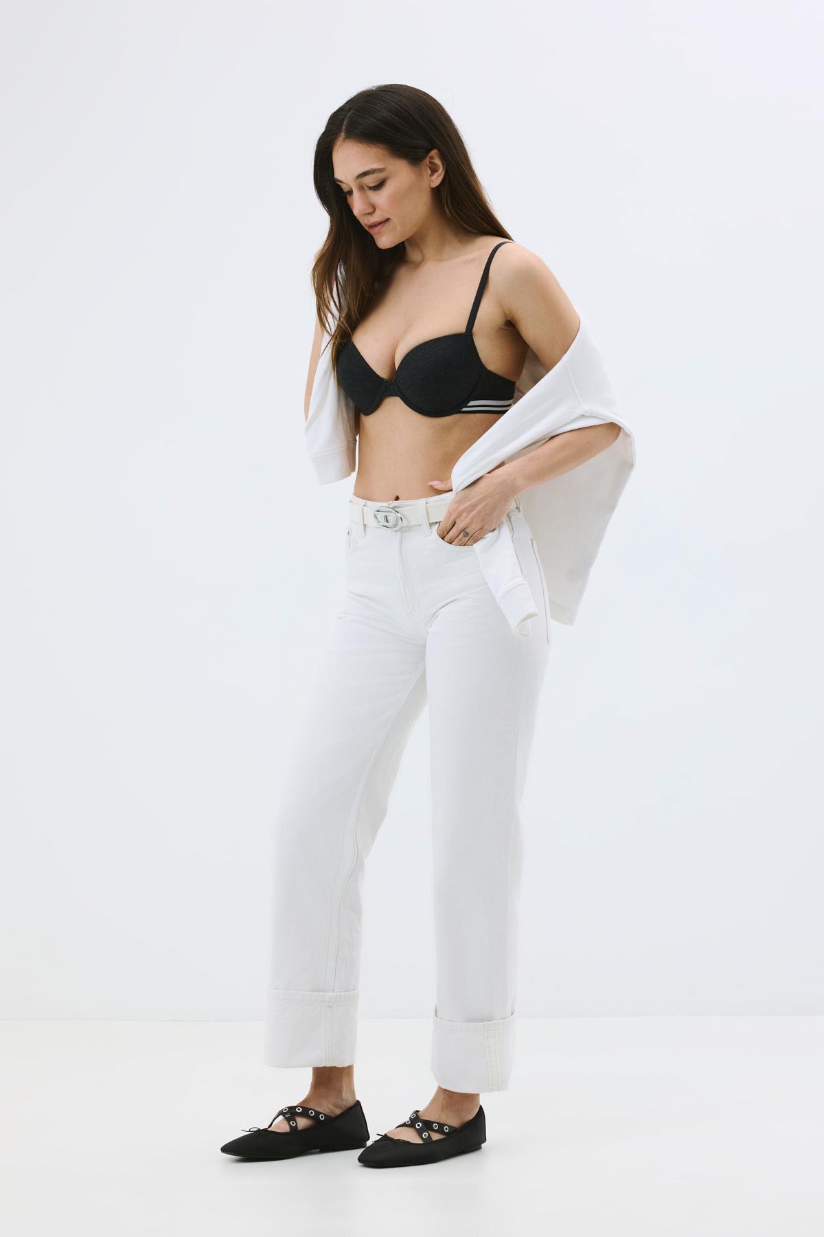 Desteksiz Penye Sütyen C15116 Antrasit