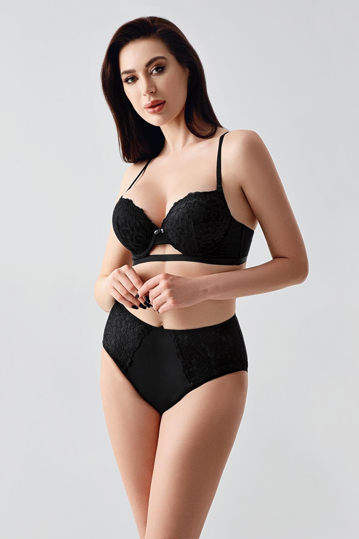 Desteksiz Sütyen Külot Takım C14159 Siyah