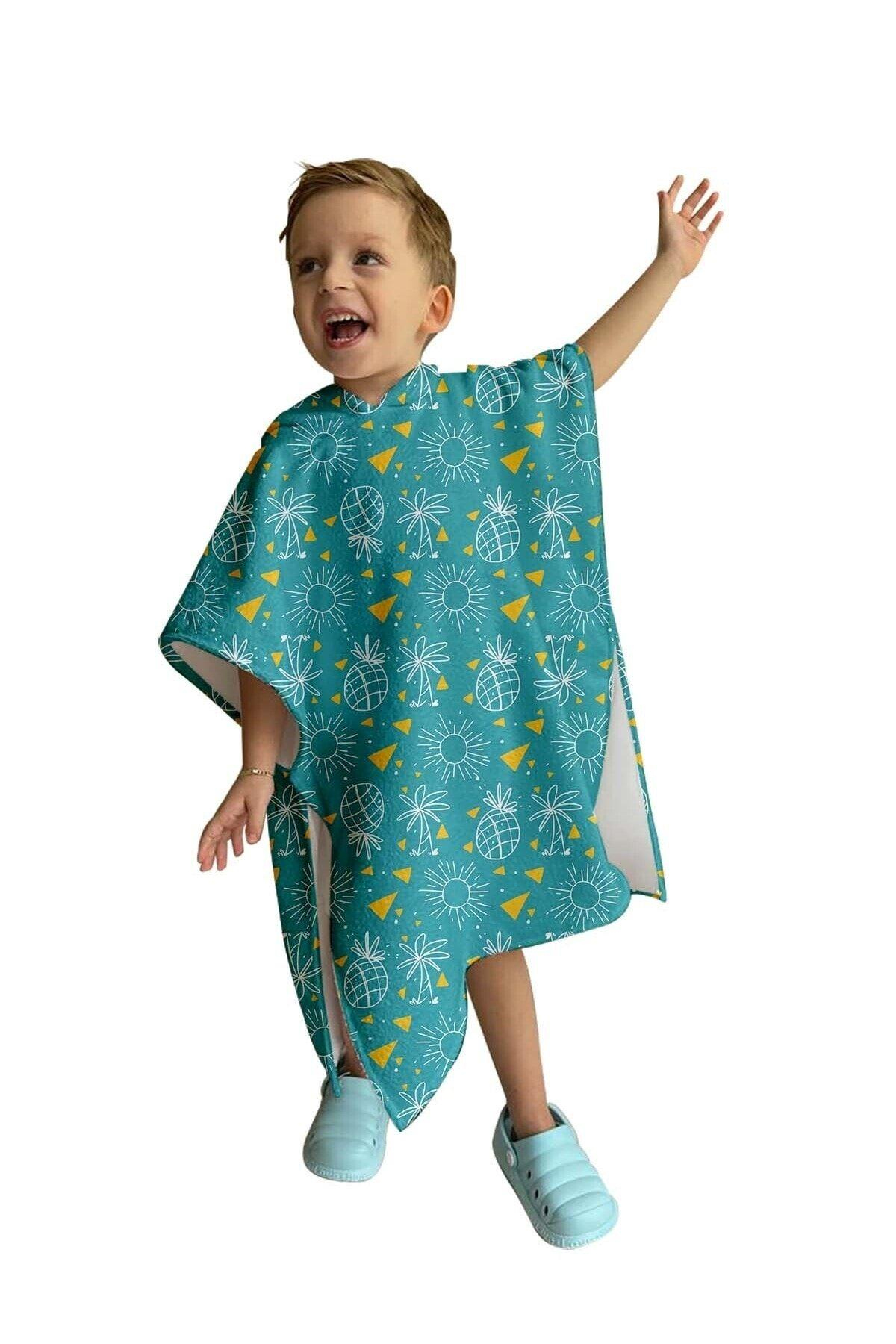 Dijital Baskılı Çocuk Panço C1701 Mint