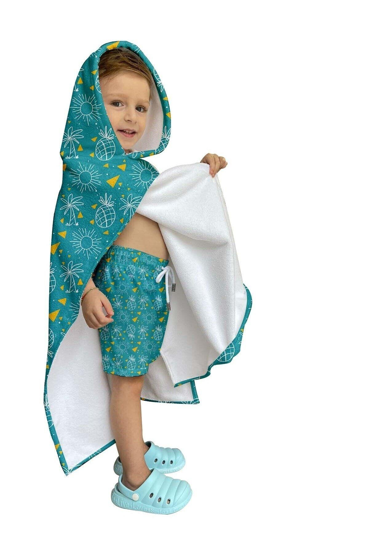 Dijital Baskılı Çocuk Panço C1701 Mint