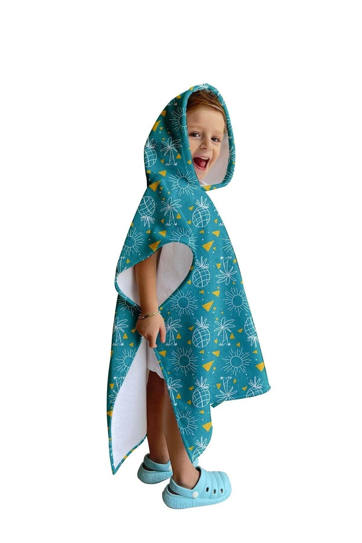 Dijital Baskılı Çocuk Panço C1701 Mint