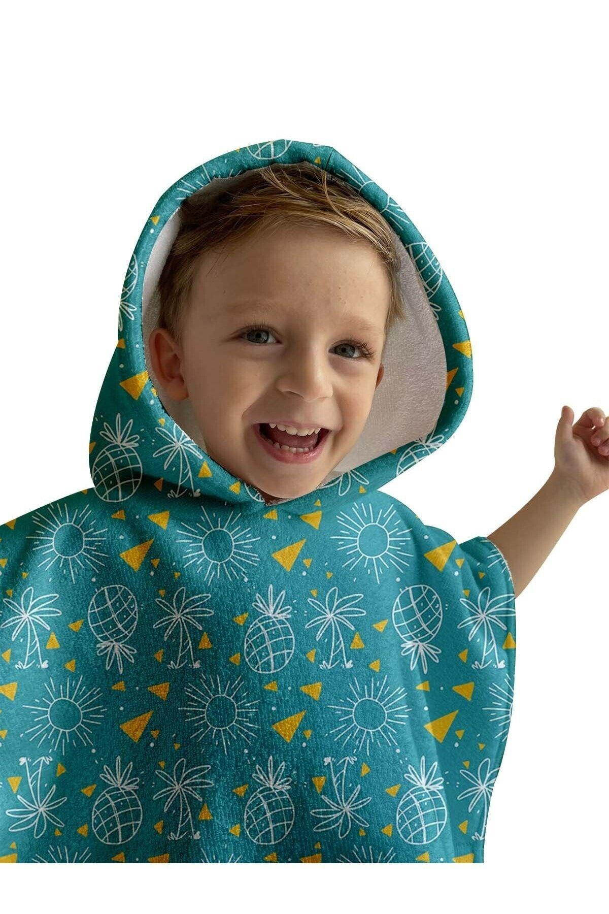 Dijital Baskılı Çocuk Panço C1701 Mint