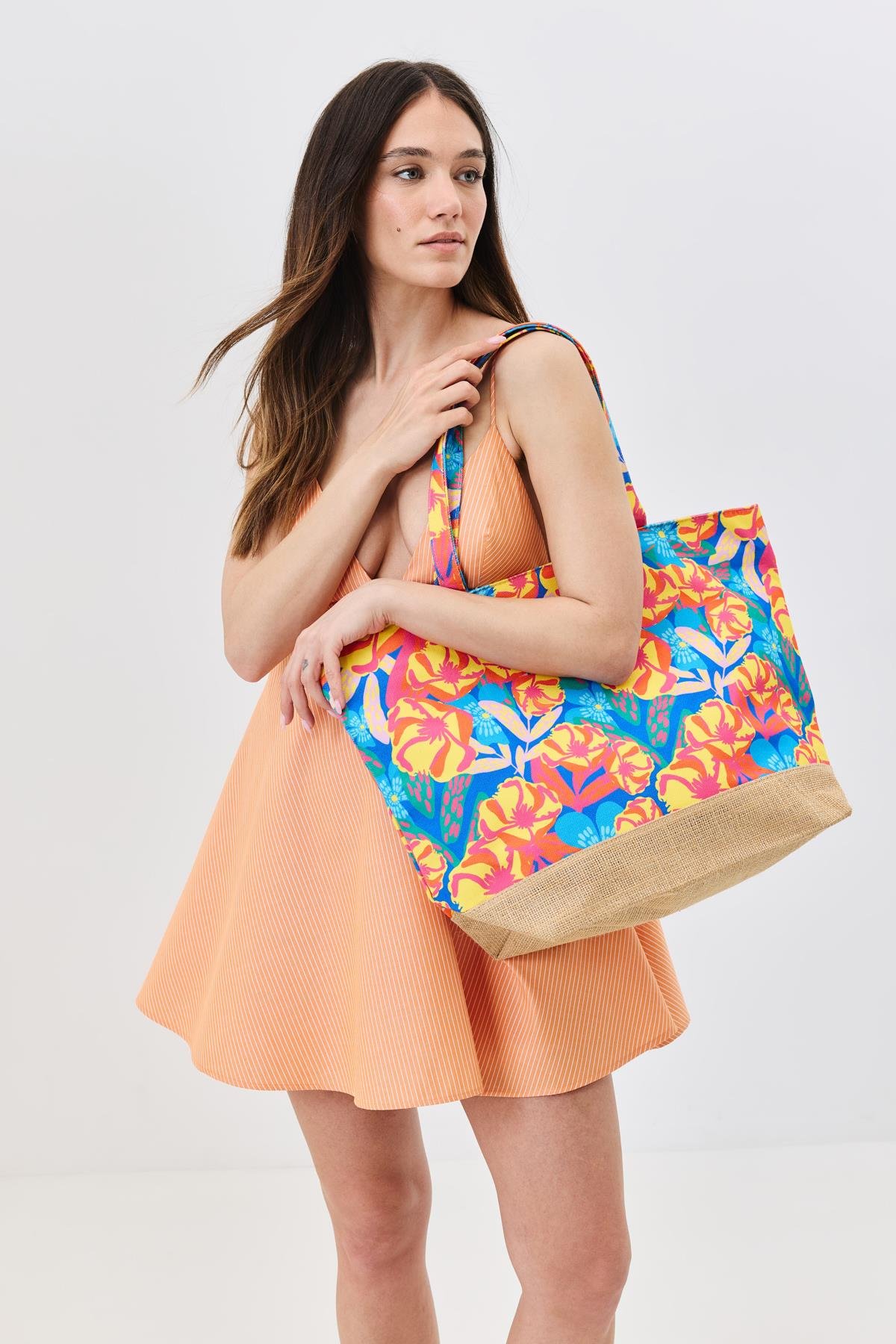 Dijital Baskılı Plaj Çantası Y8670-26 K-04