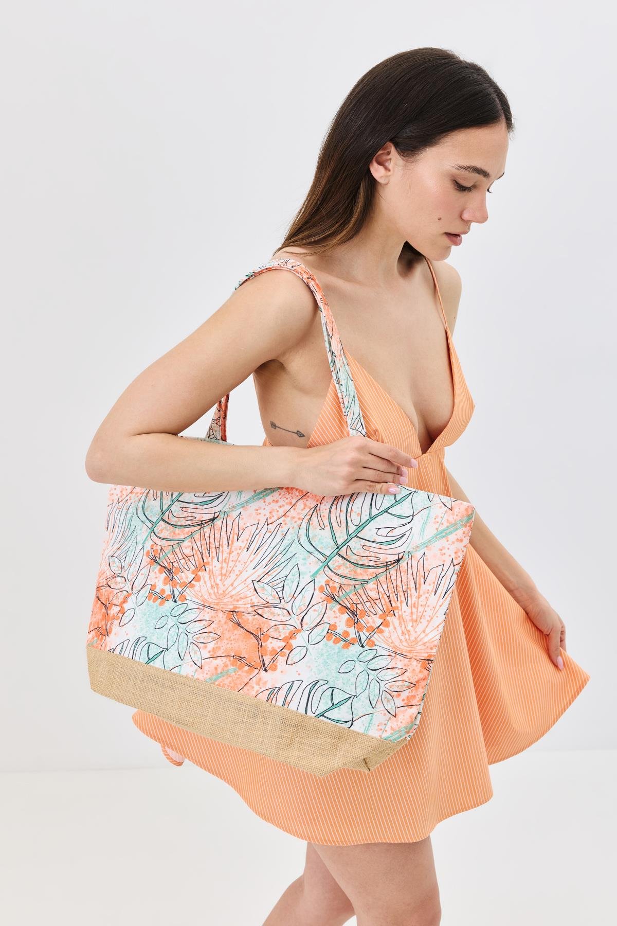 Dijital Baskılı Plaj Çantası Y8670-26 K-01